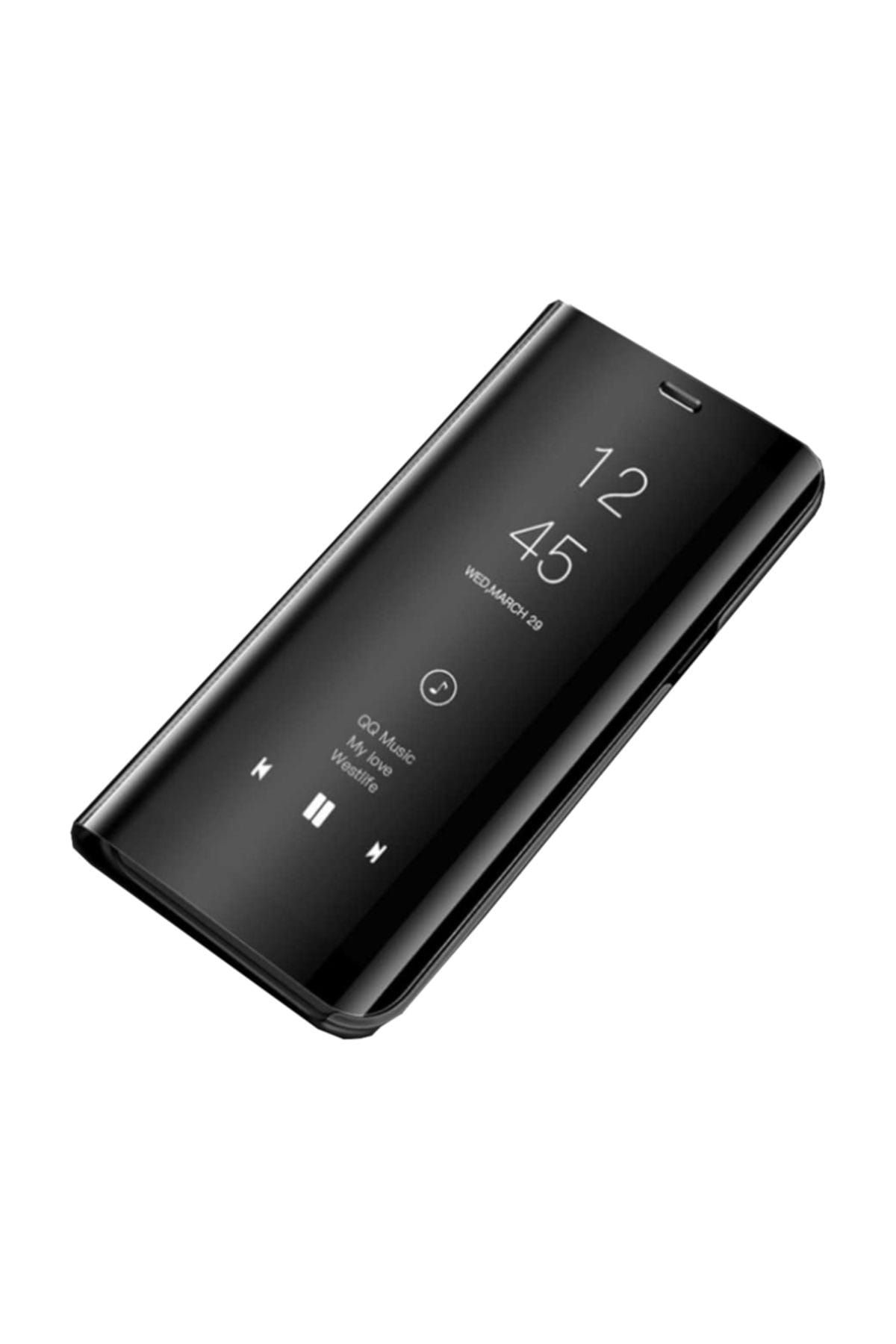 AntDesign Clear View Serisi Samsung Galaxy S9 Flip Cover Kapaklı Kılıf Siyah