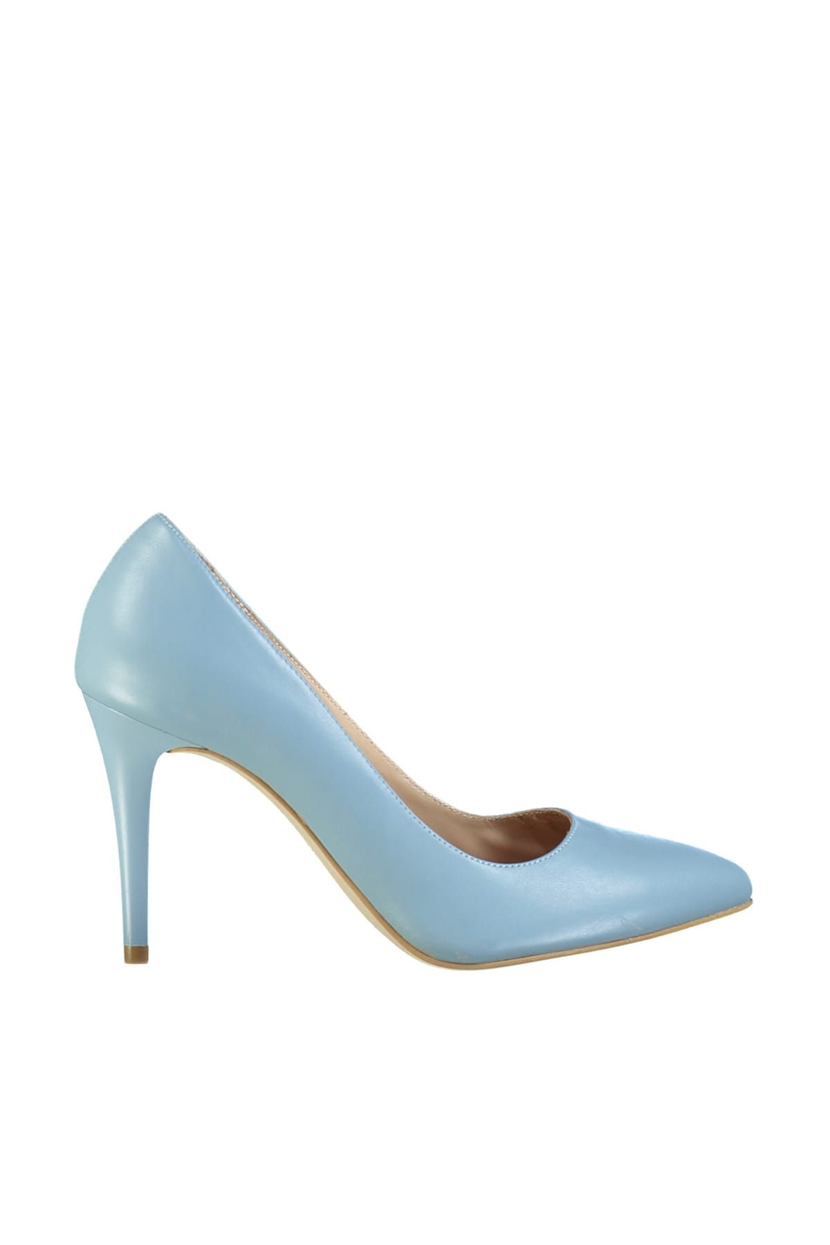 Hotiç Hakiki Deri Mavi Kadın Klasik Topuklu Ayakkabı 01AYH117240A620
