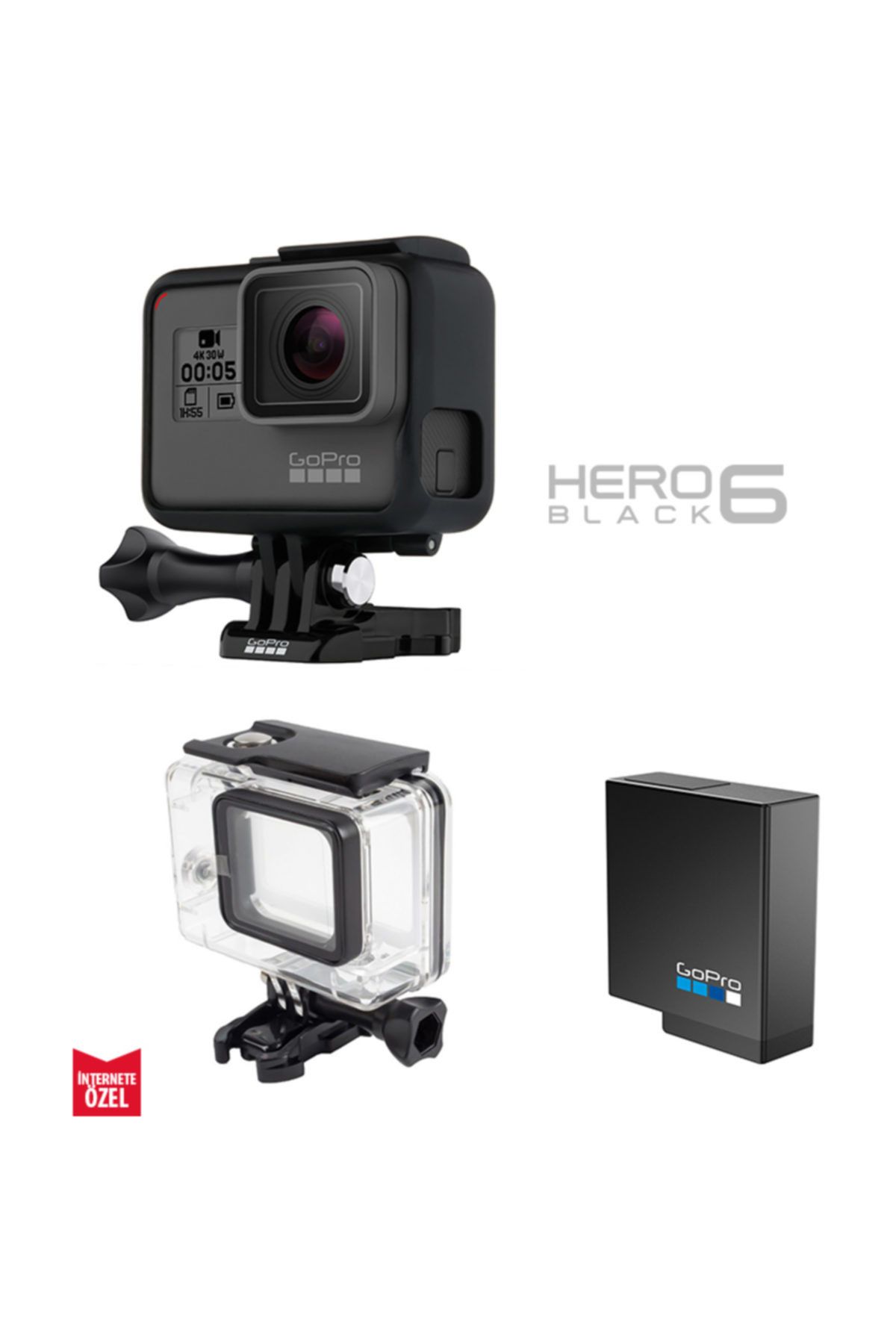 GoPro HERO6 Black - Telesin 45m Housing - Batarya