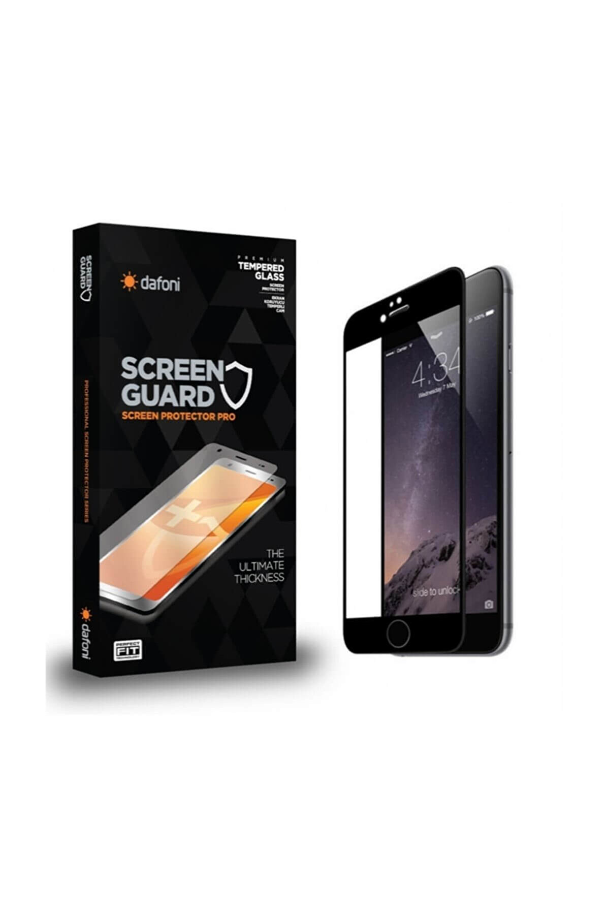 Dafoni iPhone 6 Plus / 6S Plus Curve Tempered Glass Premium Siyah Full Cam Ekran Koruyucu