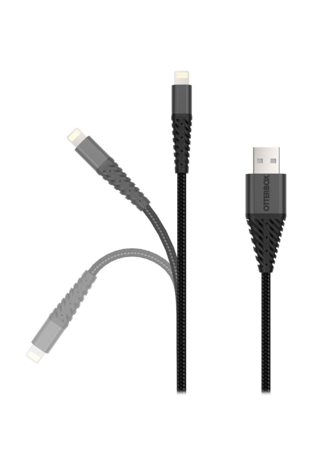 OtterBox MFI Lisanslı Kopmaya Dayanıklı iPhone Lightning Kablo 2 Metre Siyah
