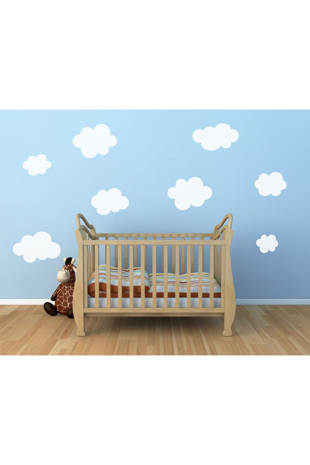 Tilki Dünyası Dekoratif Bulutlar Bebek ve Çocuk Odası Duvar Sticker