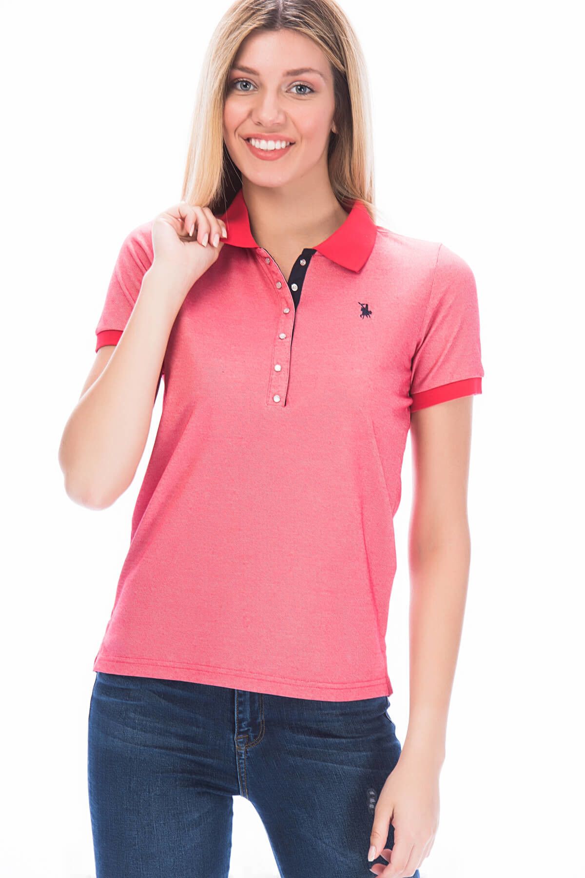 Dewberry Kadın Kırmızı Polo Yaka T-Shirt - 1160001Z6271
