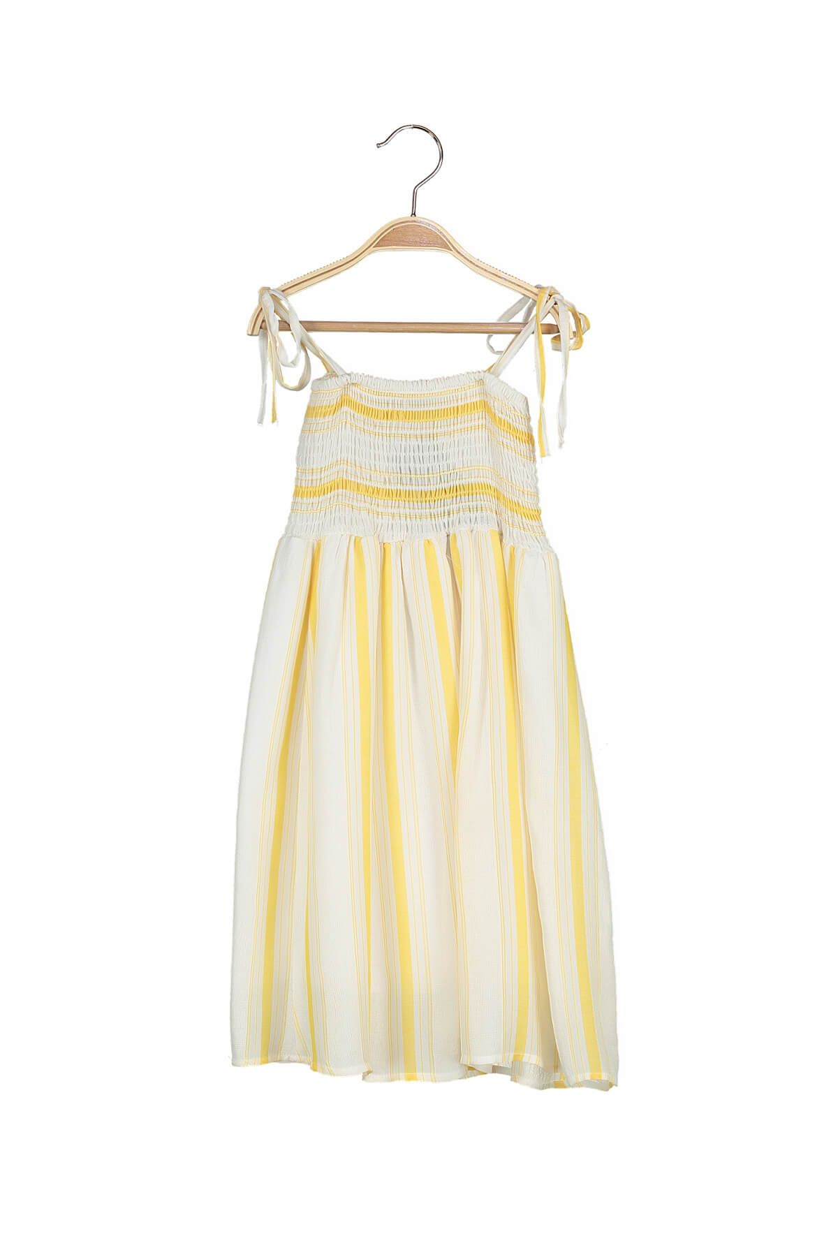 Pitti Kız Çocuk Sarı Çizgili Elbise 9502