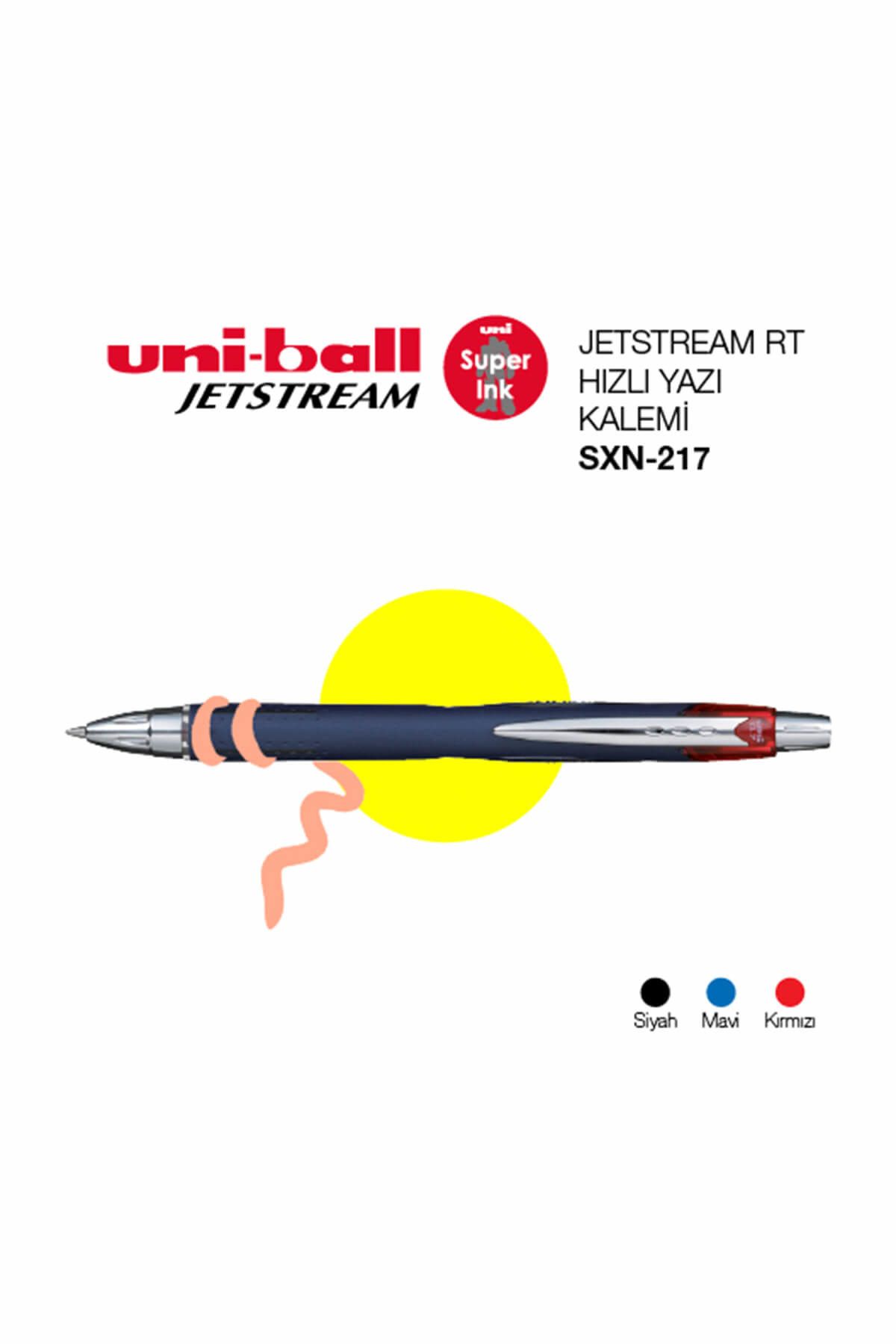 Uni -ball Sxn-217 Mavi Basmalı Jetstream 0.7 Kalem
