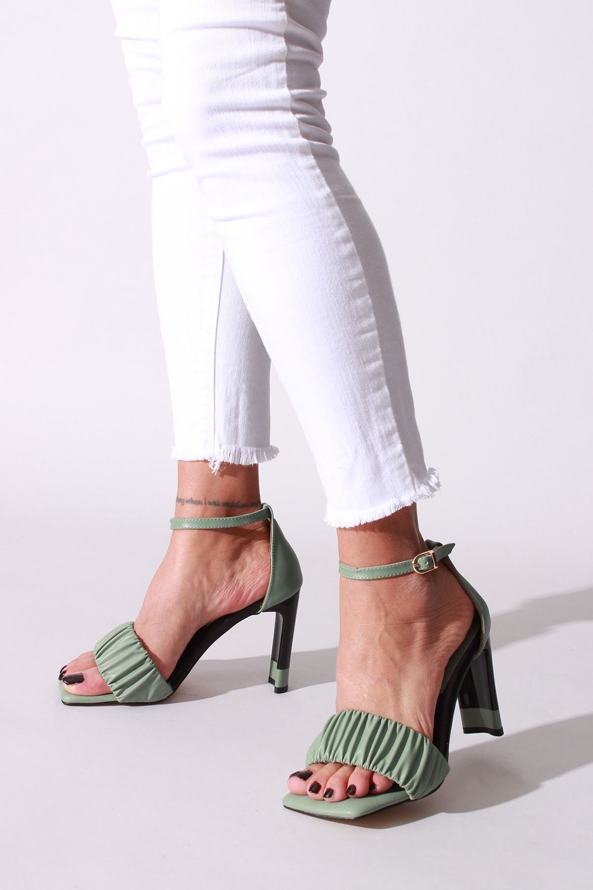 Rovigo Kadın Mint Cilt Topuklu Ayakkabı