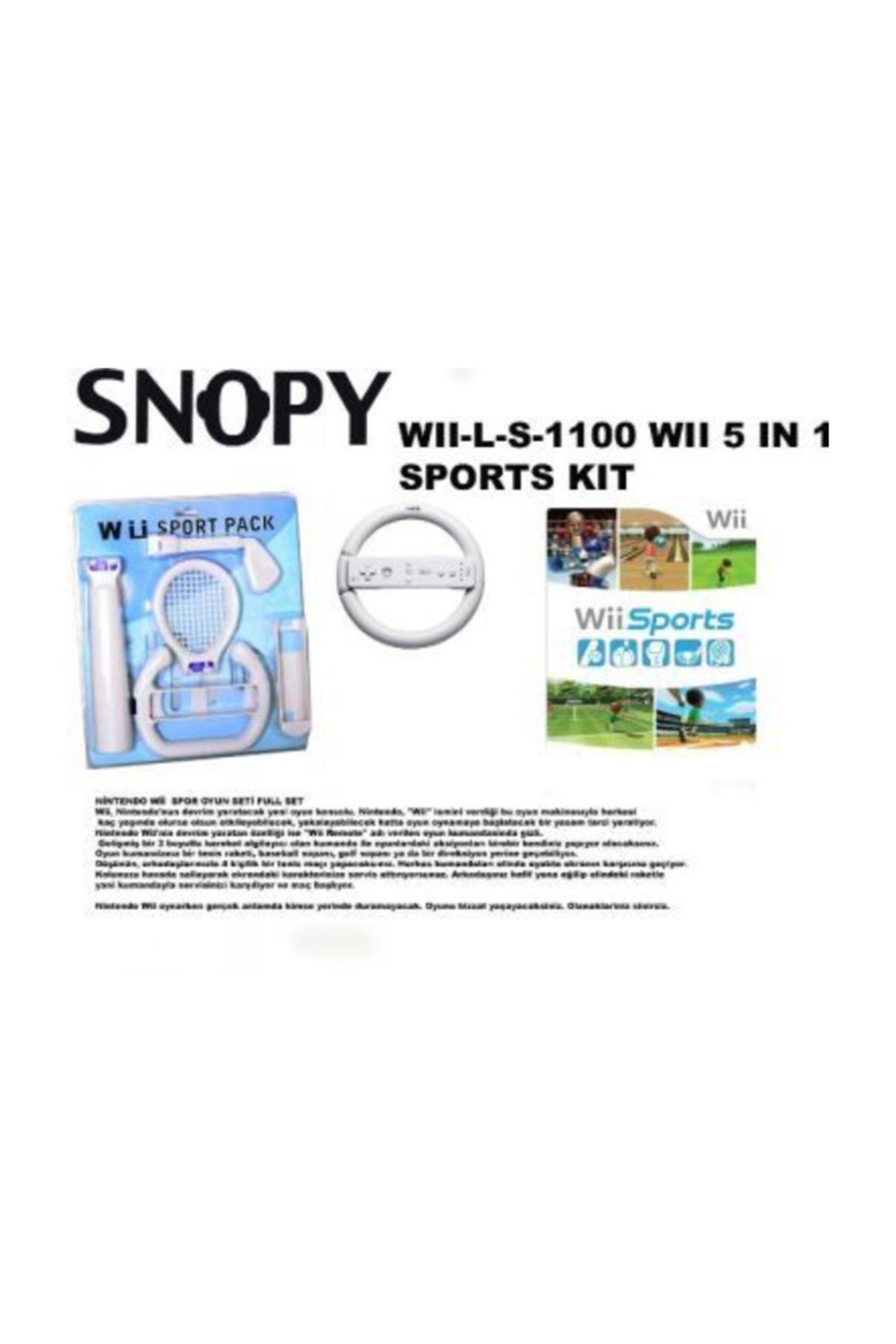 Snopy Wıı-Ls-11000 Wıı Wii 5 İn 1 Sports Kit Game Con