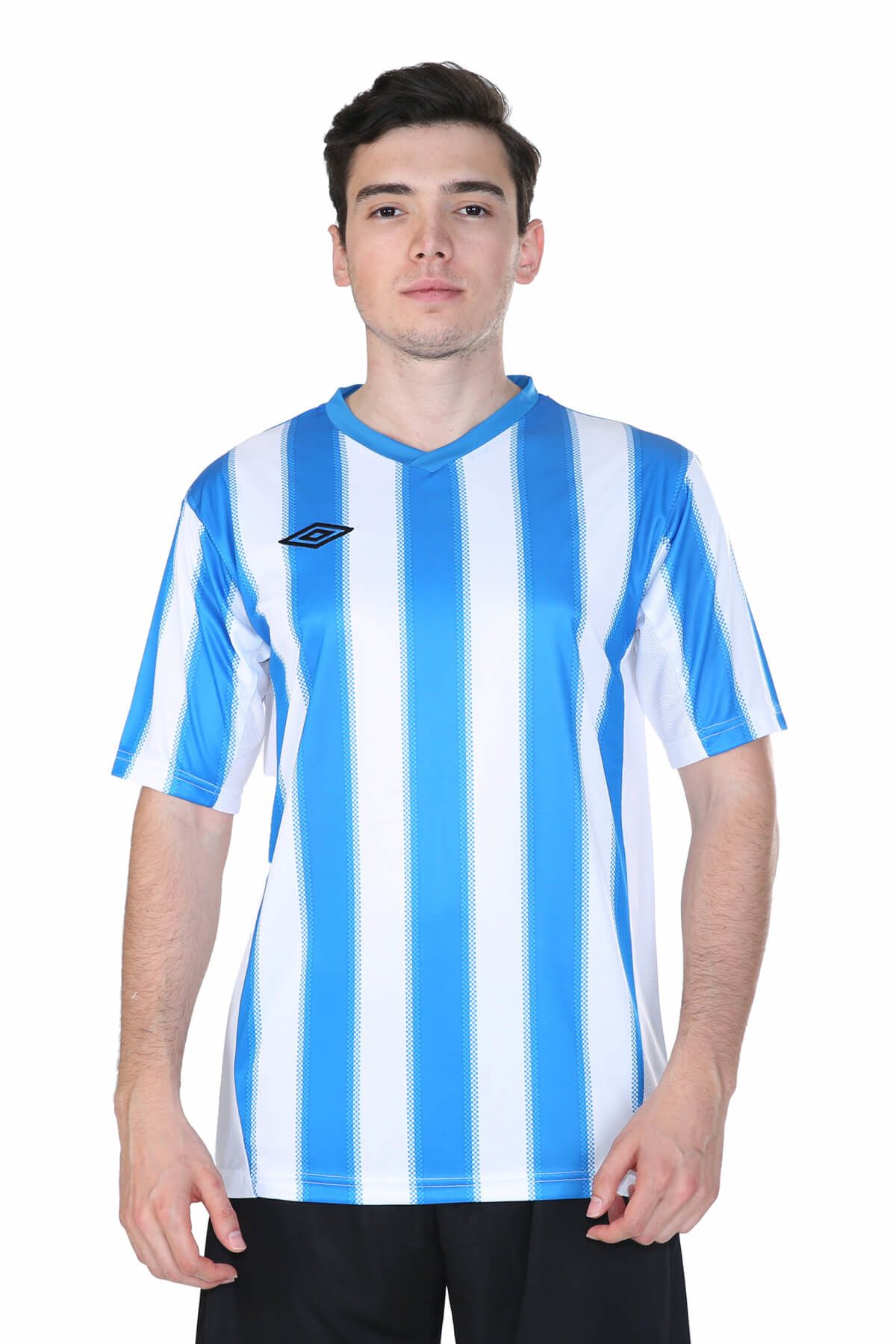 Umbro Erkek V Yaka Mavi-Beyaz Çizgili Futbol Forması - 2014105-0401