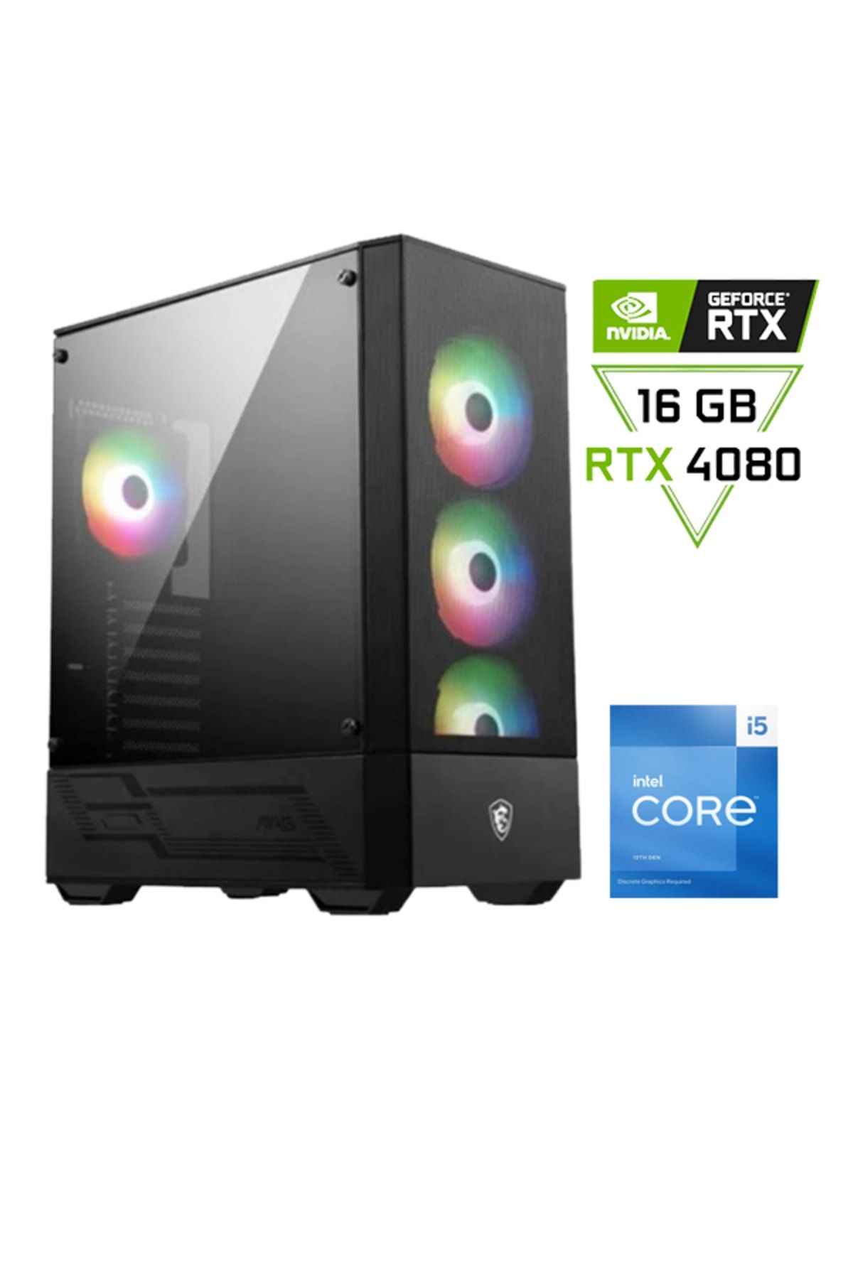 MSI Intel Core I5 13400f / 32gb Ddr4 / 1 Tb 3300-3100 Mb /s M2 Ssd / Rtx 4080 Gamıng Masaüstü Pc