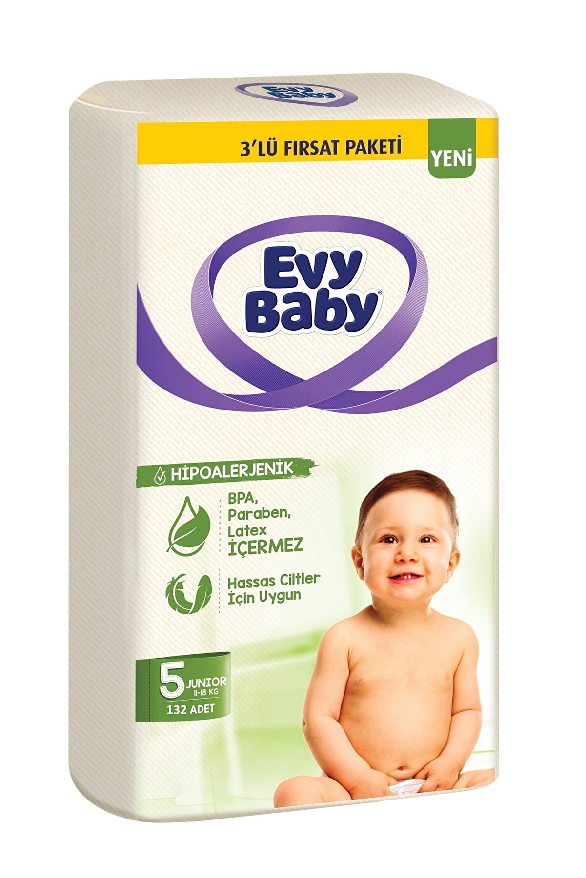 Evy Baby Bebek Bezi 3'lü Fırsat Paketi 5 Numara 132 Adet