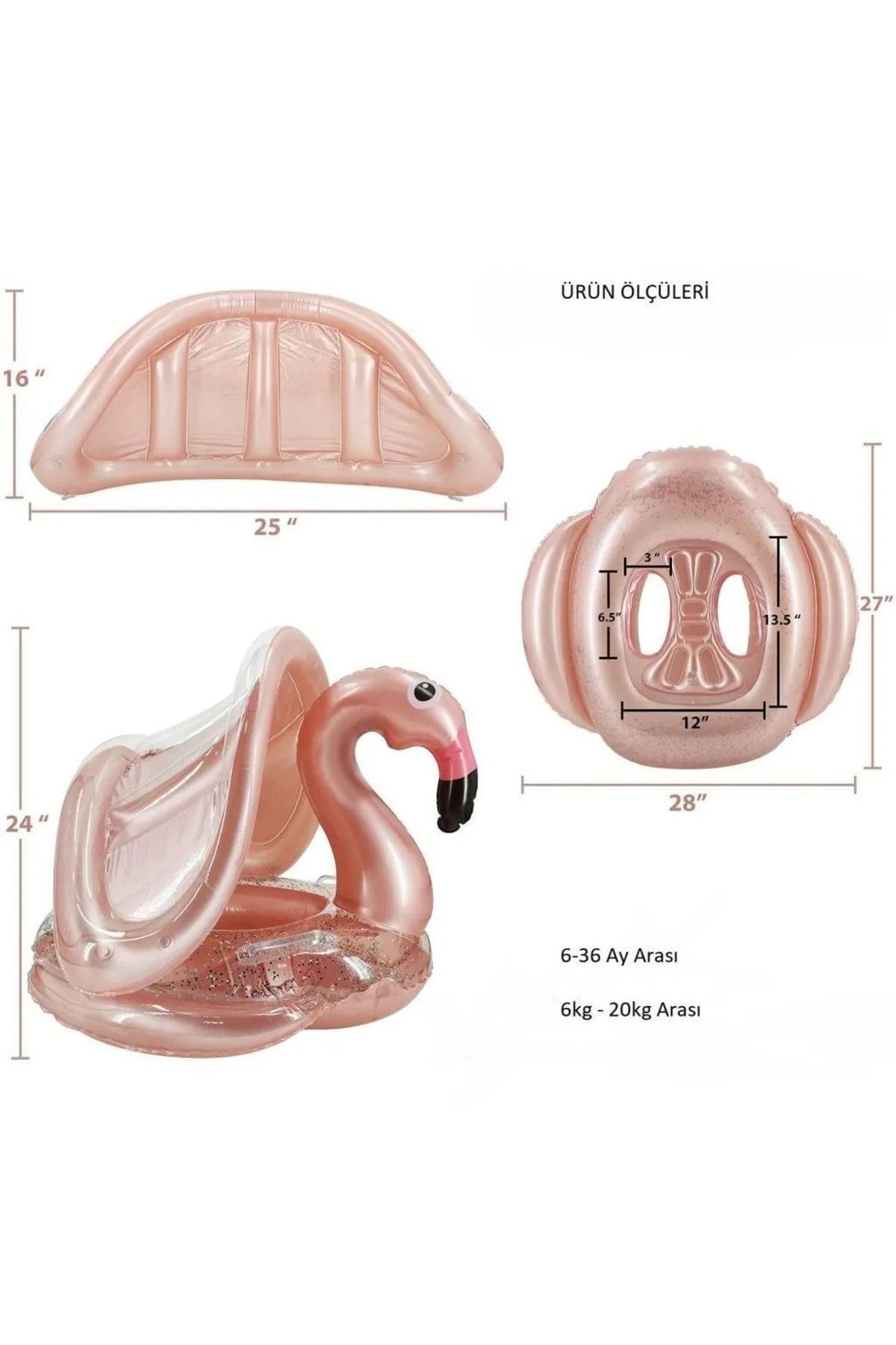 MAGIC TOYS Flamingo Gölgelikli Bebek Simidi E22056