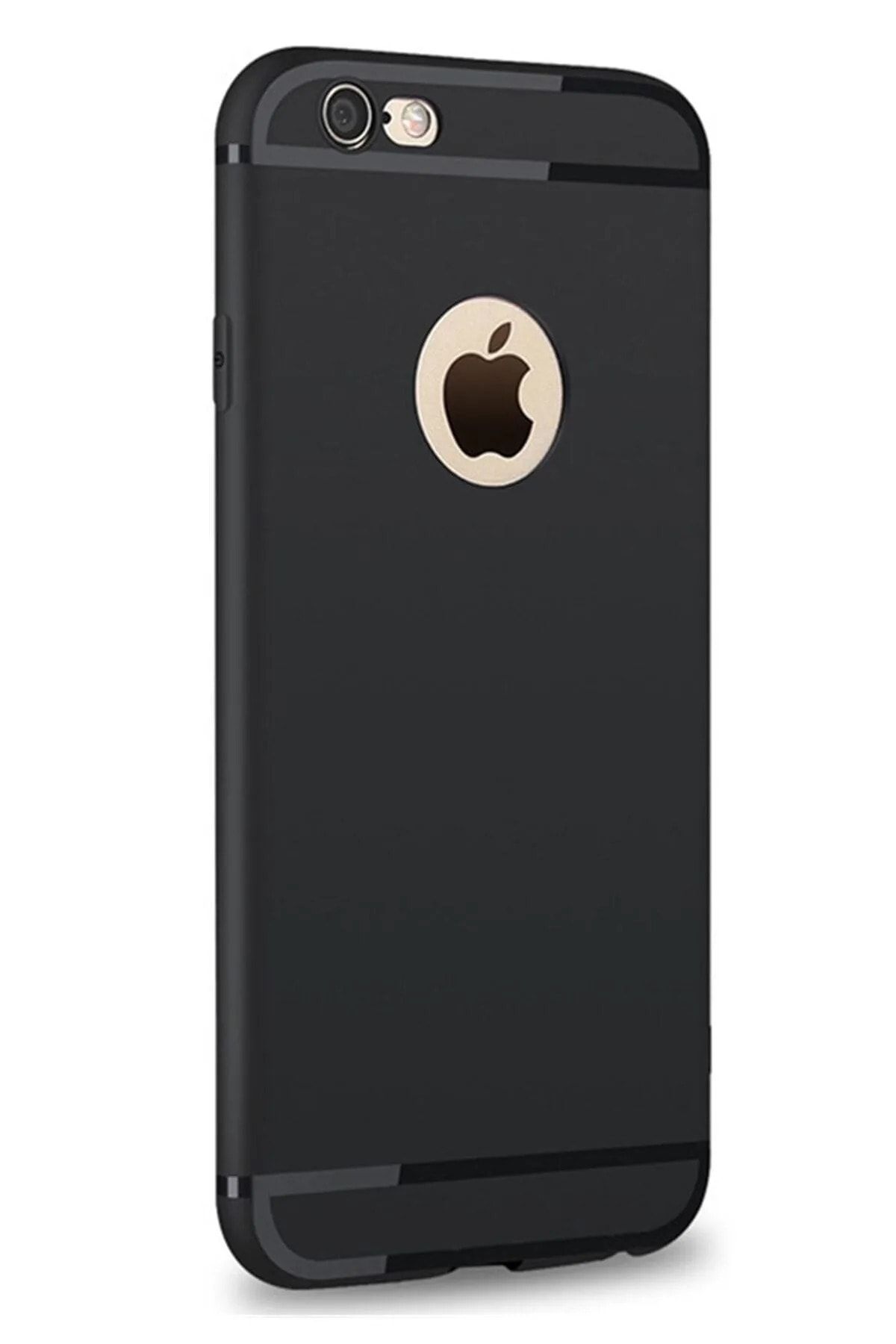 TeknoŞehir Iphone 6 / 6s Uyumlu Kılıf Ultra Ince Tıpalı Siyah Silikon Kılıf