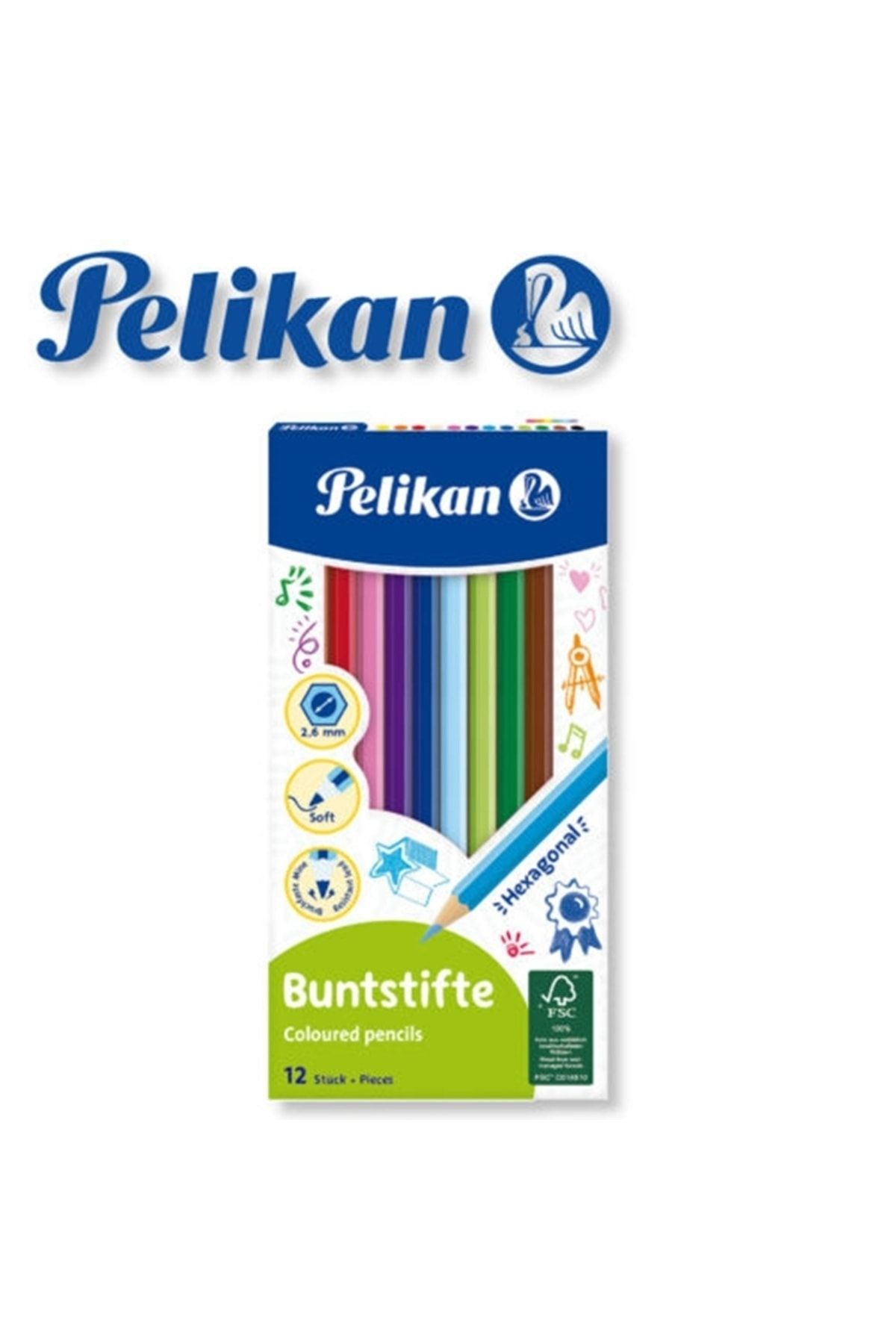 Pelikan Kuru Boya Kalemi 12'li Kutu