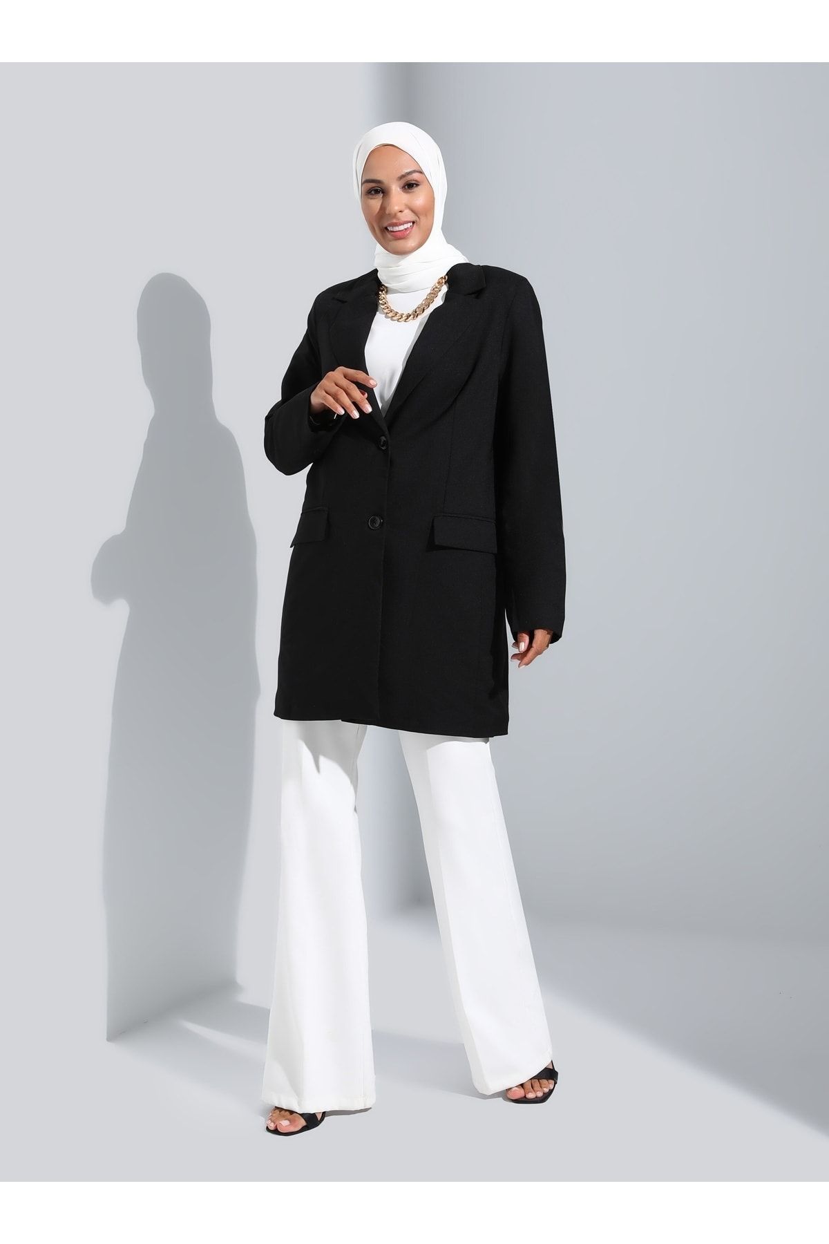 Refka Astarlı Cep Detaylı Blazer Ceket - Siyah - Woman