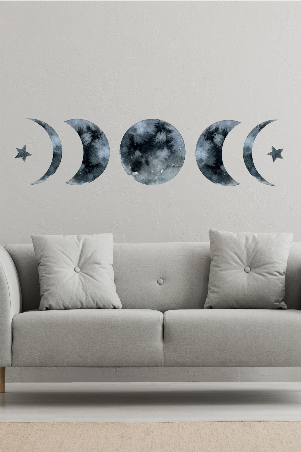 Sim Tasarım Ay Döngüsü Moon Circle Duvar Sticker Seti