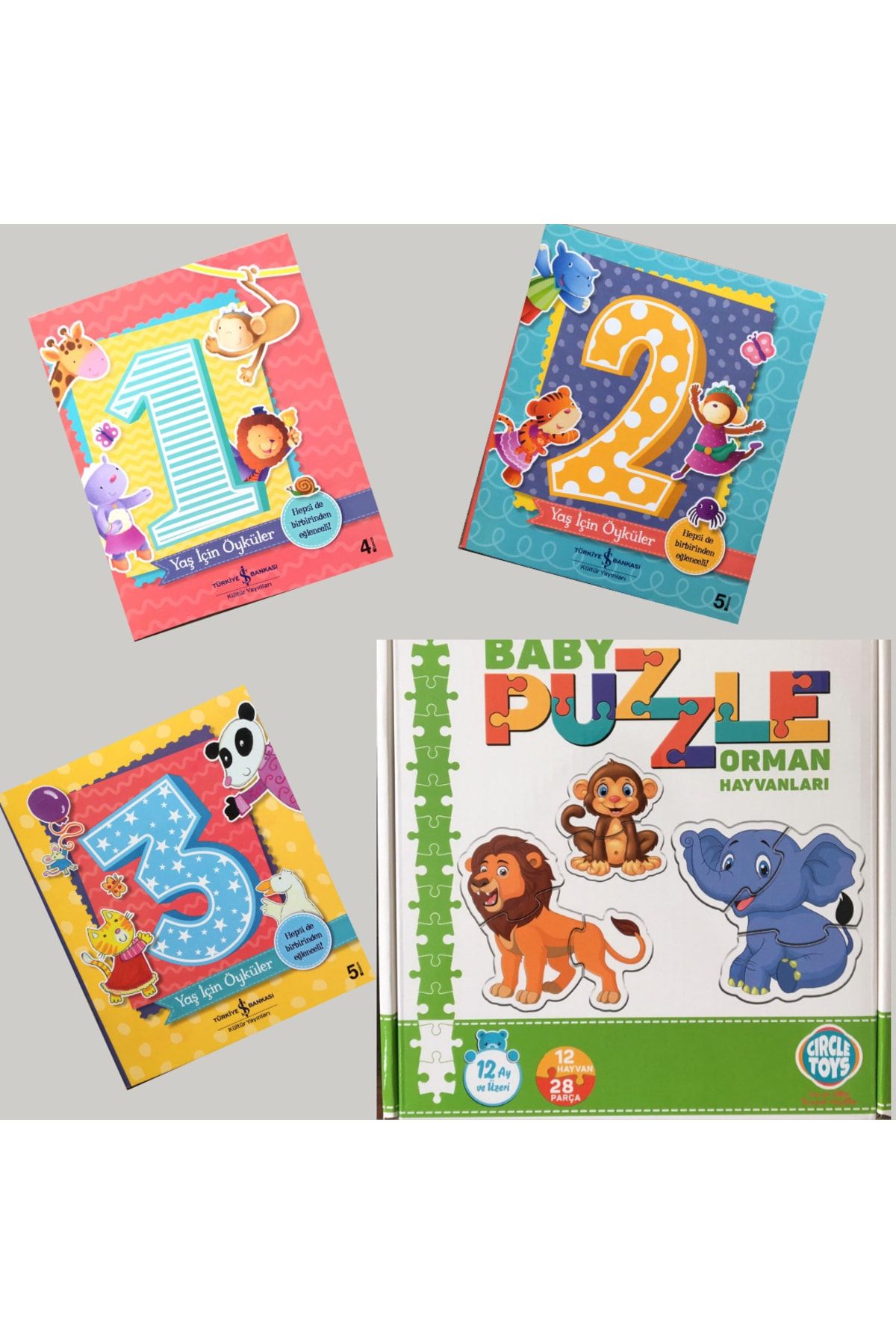 Circle Toys 0-3 Yaş Babypuzzle Orman Hayvanları Görsel Zeka Dikkat Ve Algı Oyunu & 1-3 Yaş Için Öyküler Seti