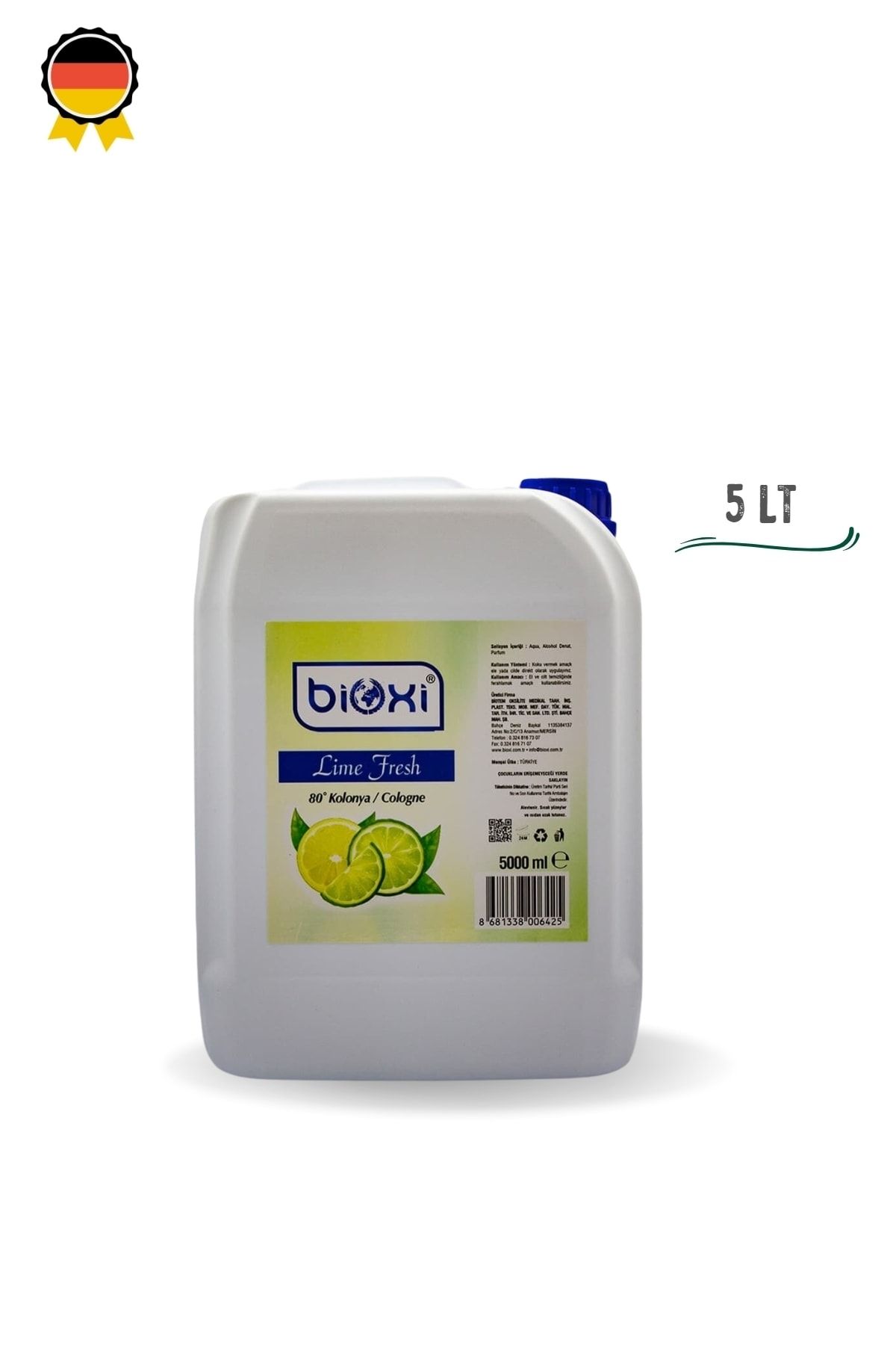 Bioxi ® Lime Fresh 80° Alkollü Kolonya 5 Lt
