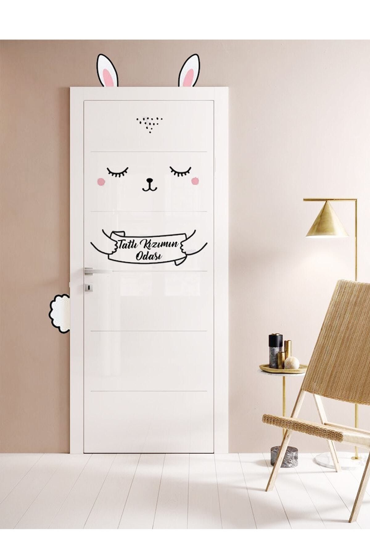 Sim Tasarım Tavşancık Kapı Sticker - Tatlı Kızımın Odası