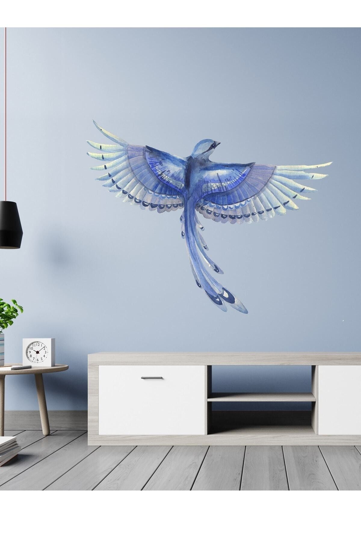 Sim Tasarım Mavi Kuş Tema Duvar Sticker