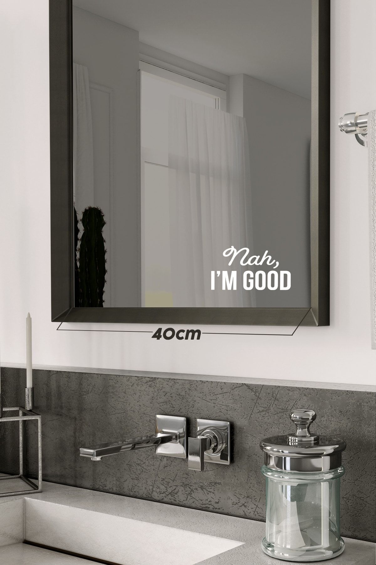 Bricave Nah, I'm Good Motivasyon Dekoratif Ayna/cam Yazı Etiket Sticker 18x12cm