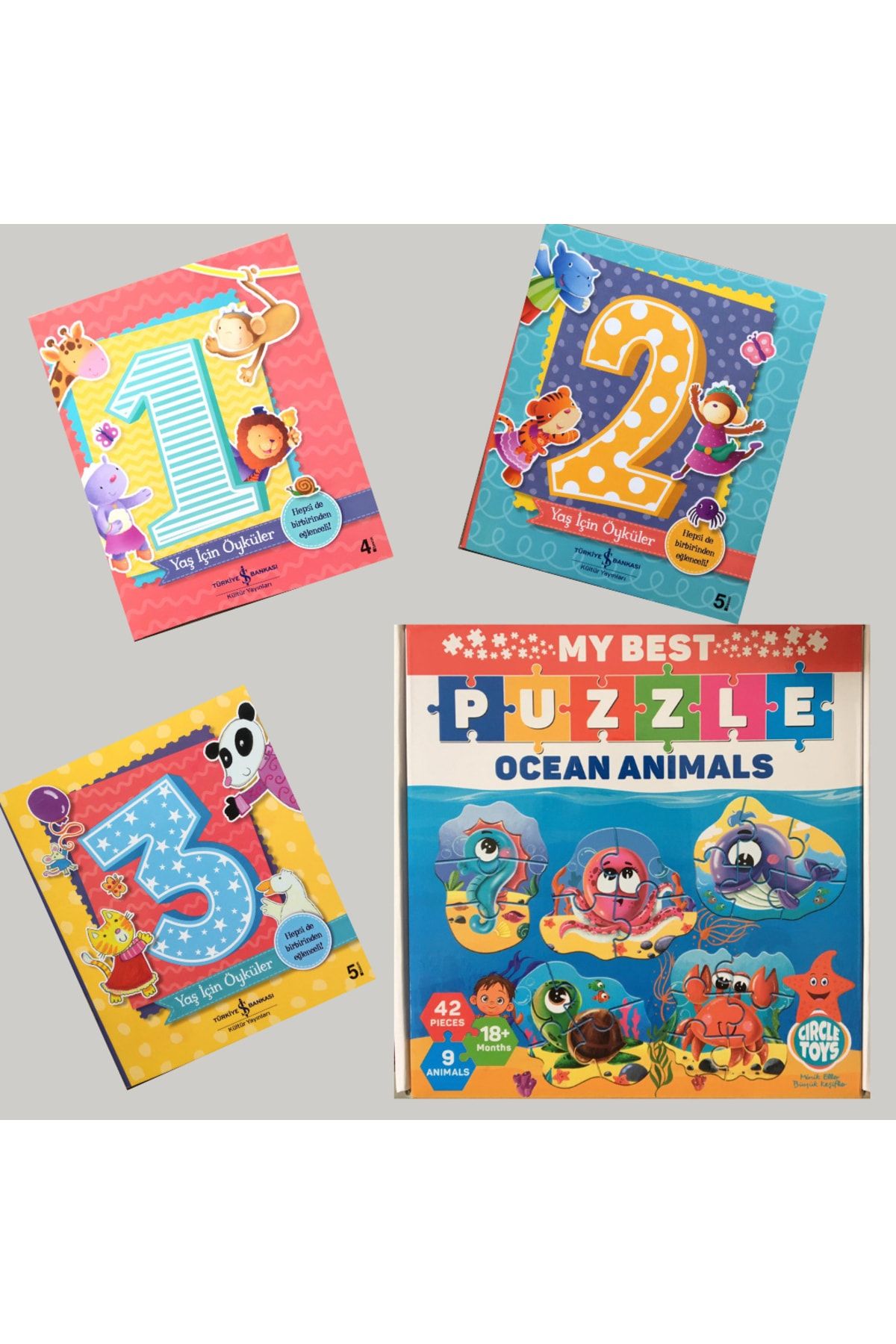 Circle Toys 0-3 Yaş Mybest Puzzle Okyanus Hayvanları Görsel Zeka Dikkat Ve Algı Oyunu & 1-3 Yaş Için Öyküler Set