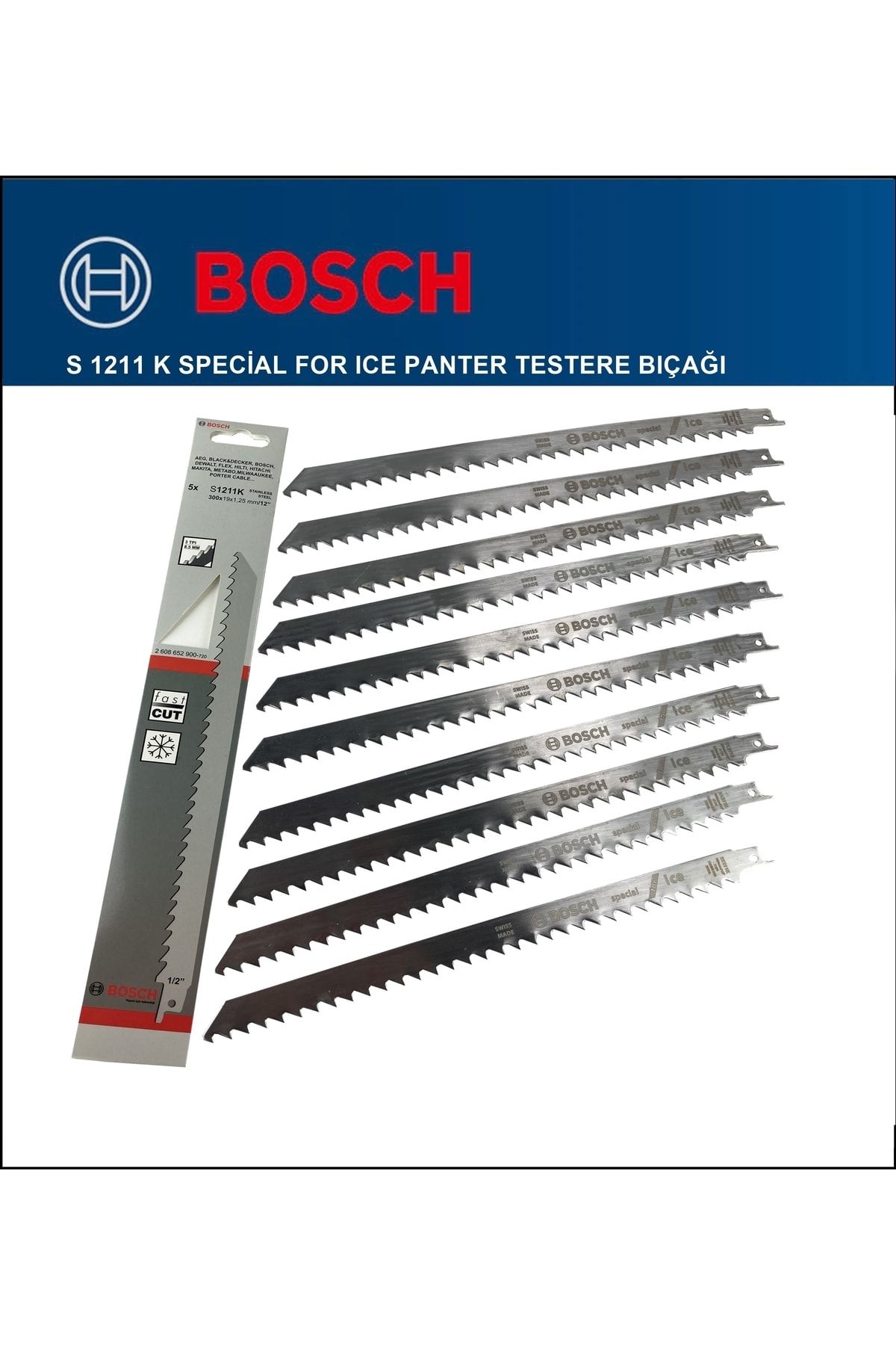 Bosch 10 Adet Bosch - Tilki Kuyruğu Bıçağı S 1211 K - Buz ve Kemik Kesme 2 608 652 900