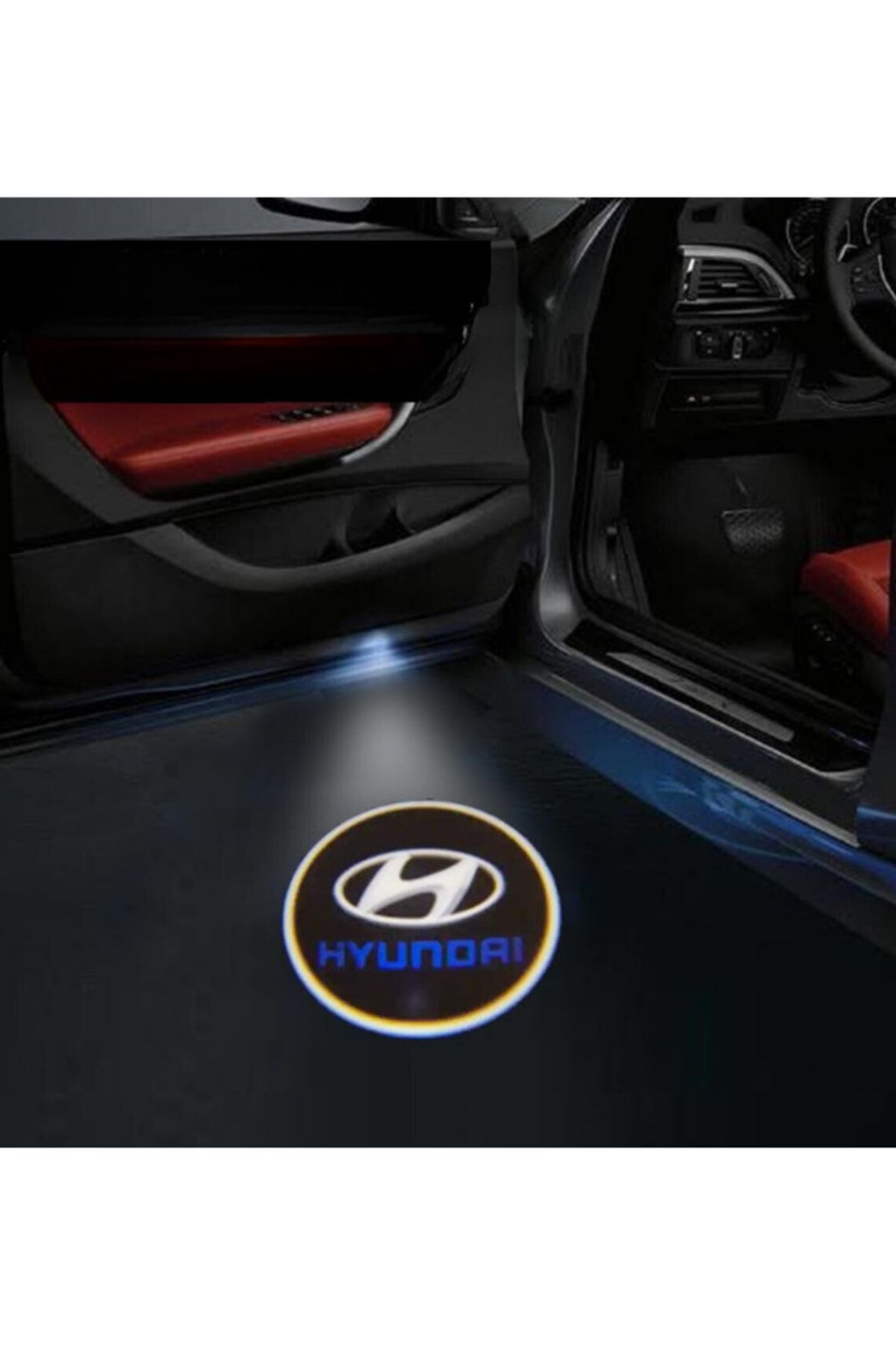 Unichrome Hyundai Logolu Kapı Altı Logo Lamba Pilli Sensörlü Kolay Montaj