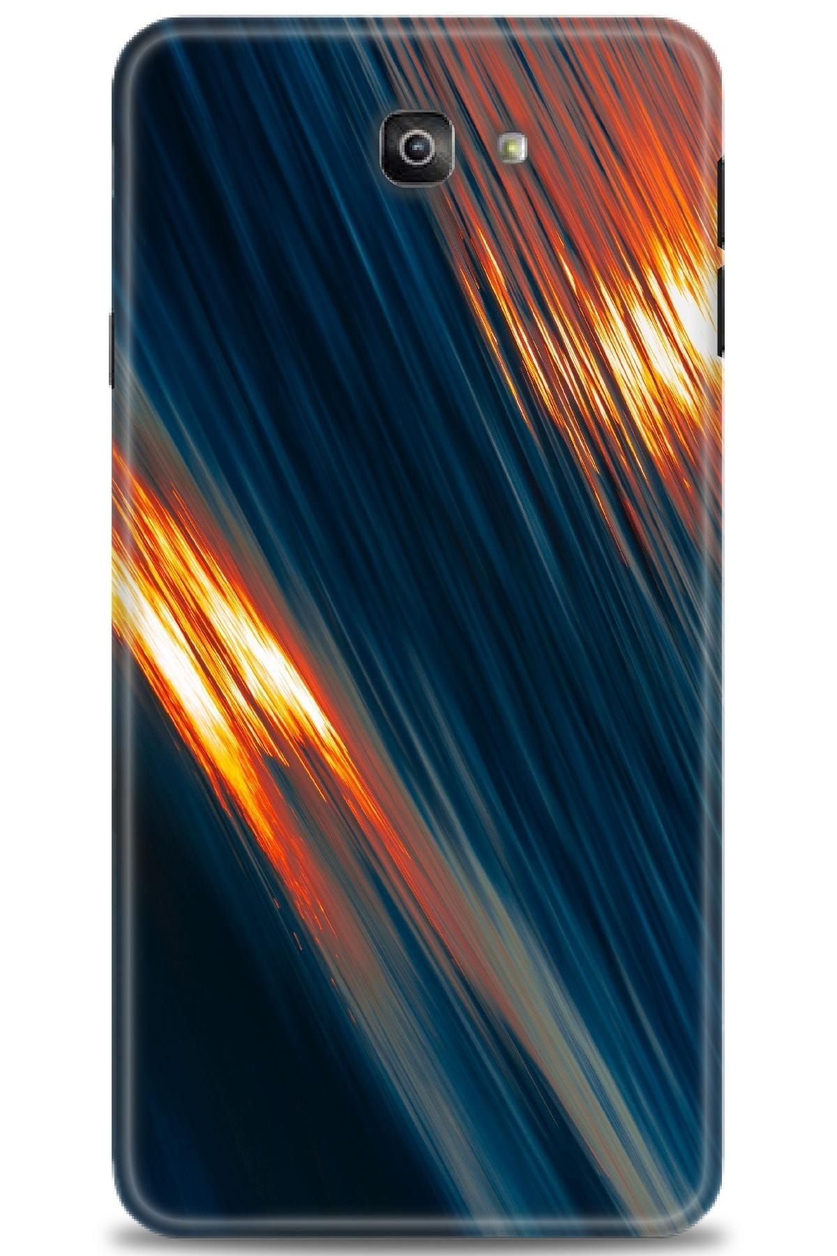 Genel Markalar Samsung Galaxy J7 Prime Kılıf Hd Baskılı Kılıf - Shine Stripes + Nano Micro Ekran Koruyucu