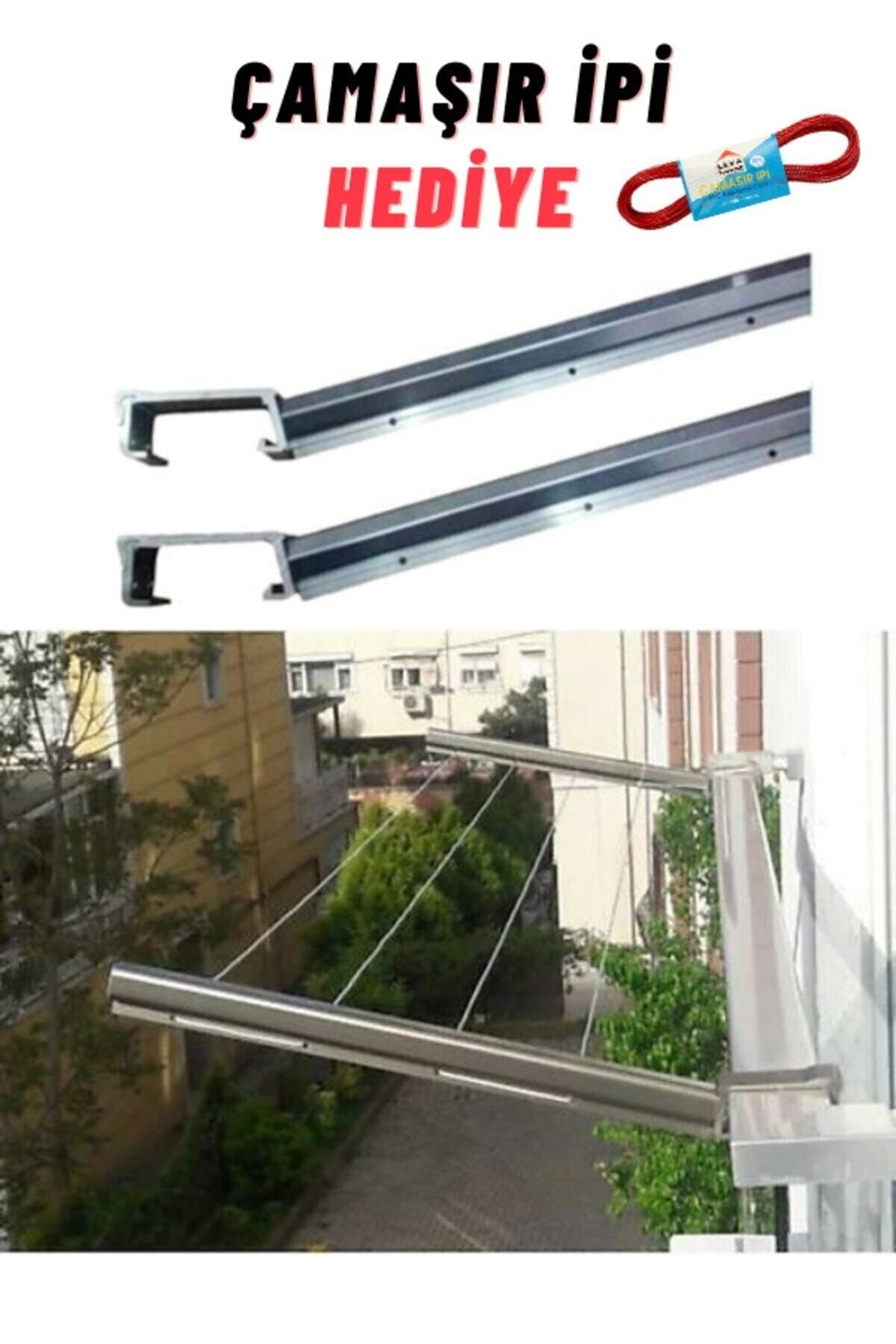 LİGROUND Paslanmaz %100 Alüminyum Kare Balkon Küpeşte - Cam Balkon Askısı - Çamaşır Kurutmalık (6X2,5 CM)