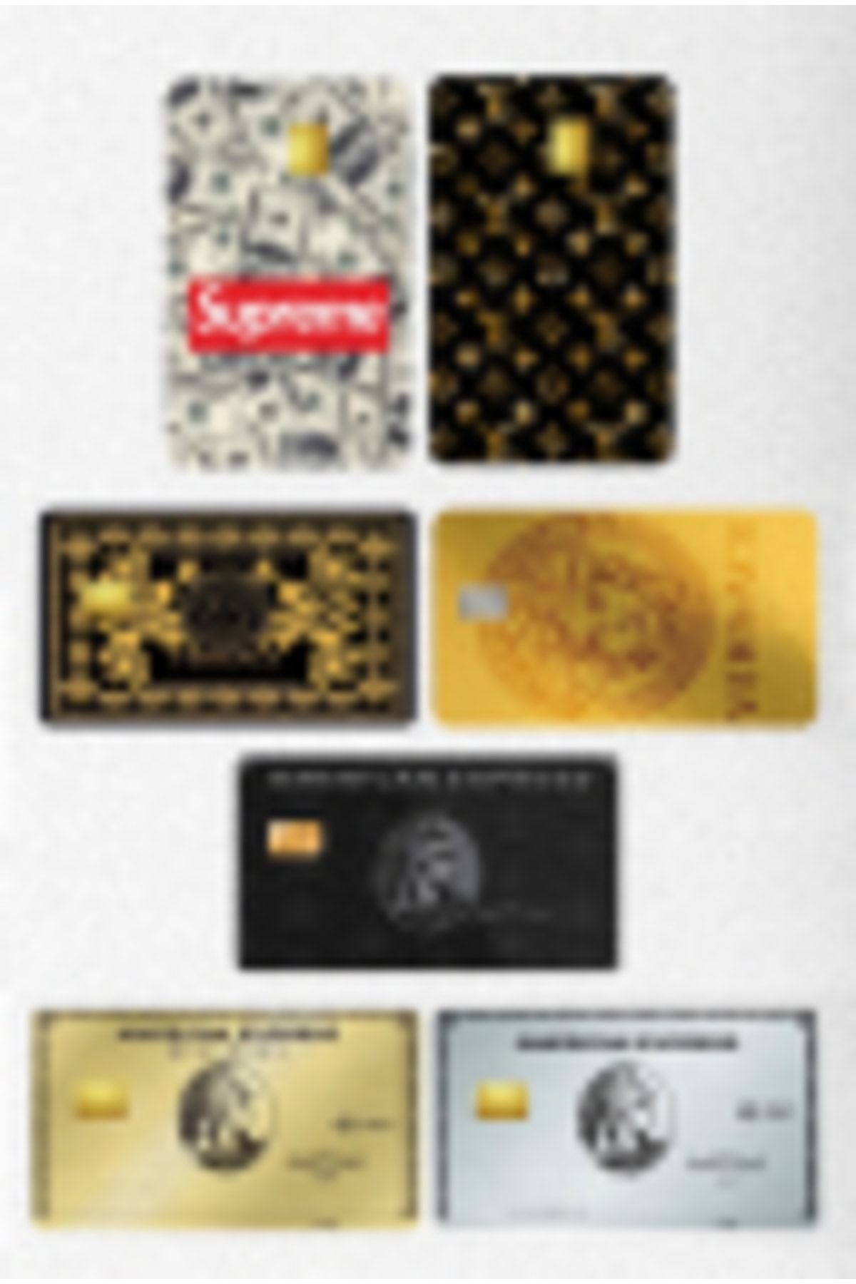 ESİLA 7 Adet Amerikan Express Versace Money Kart Kaplama Sticker
