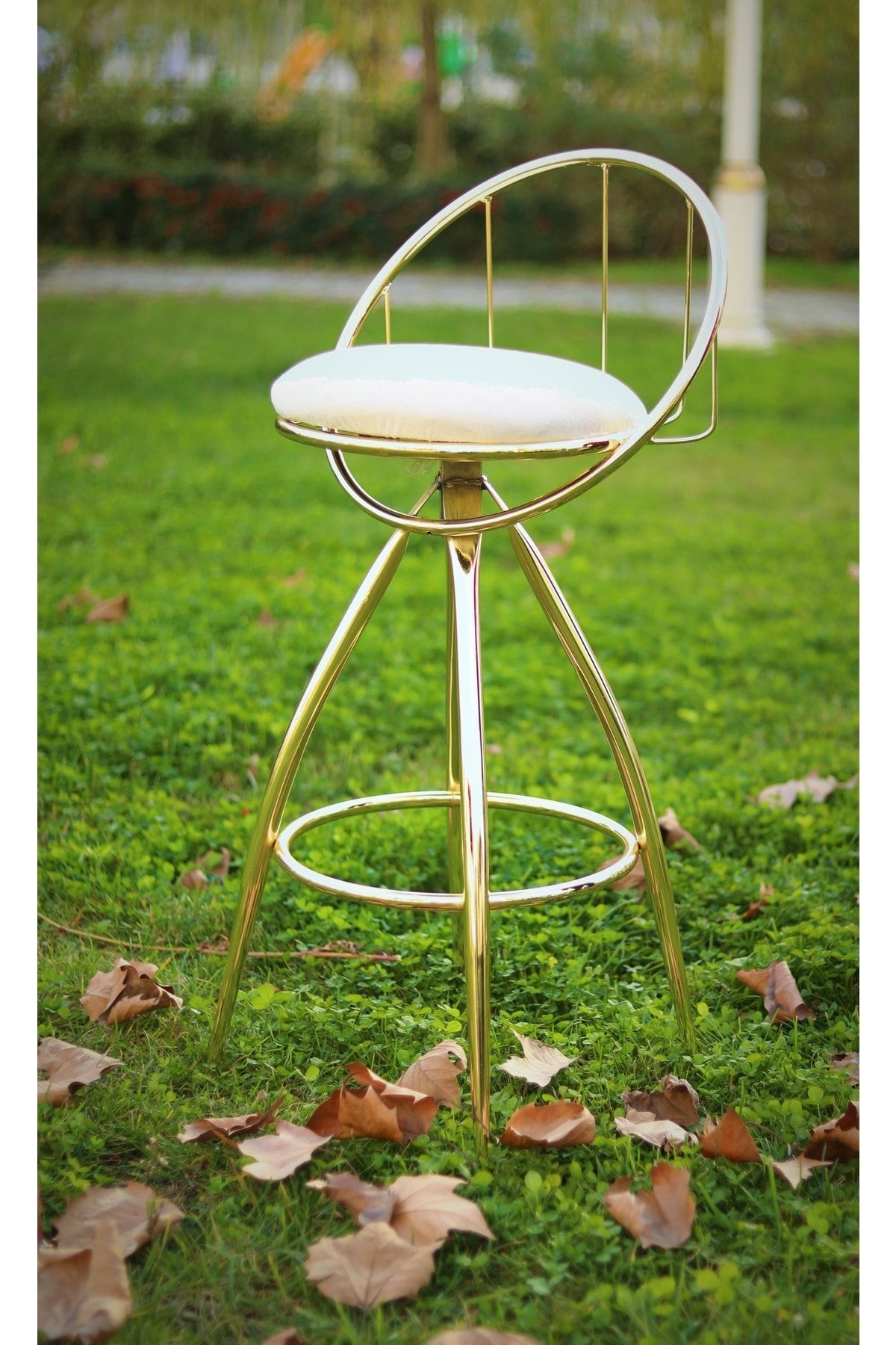 J&S QUALİTY Parlak Metalik Altın Renk Sandalye 65 cm