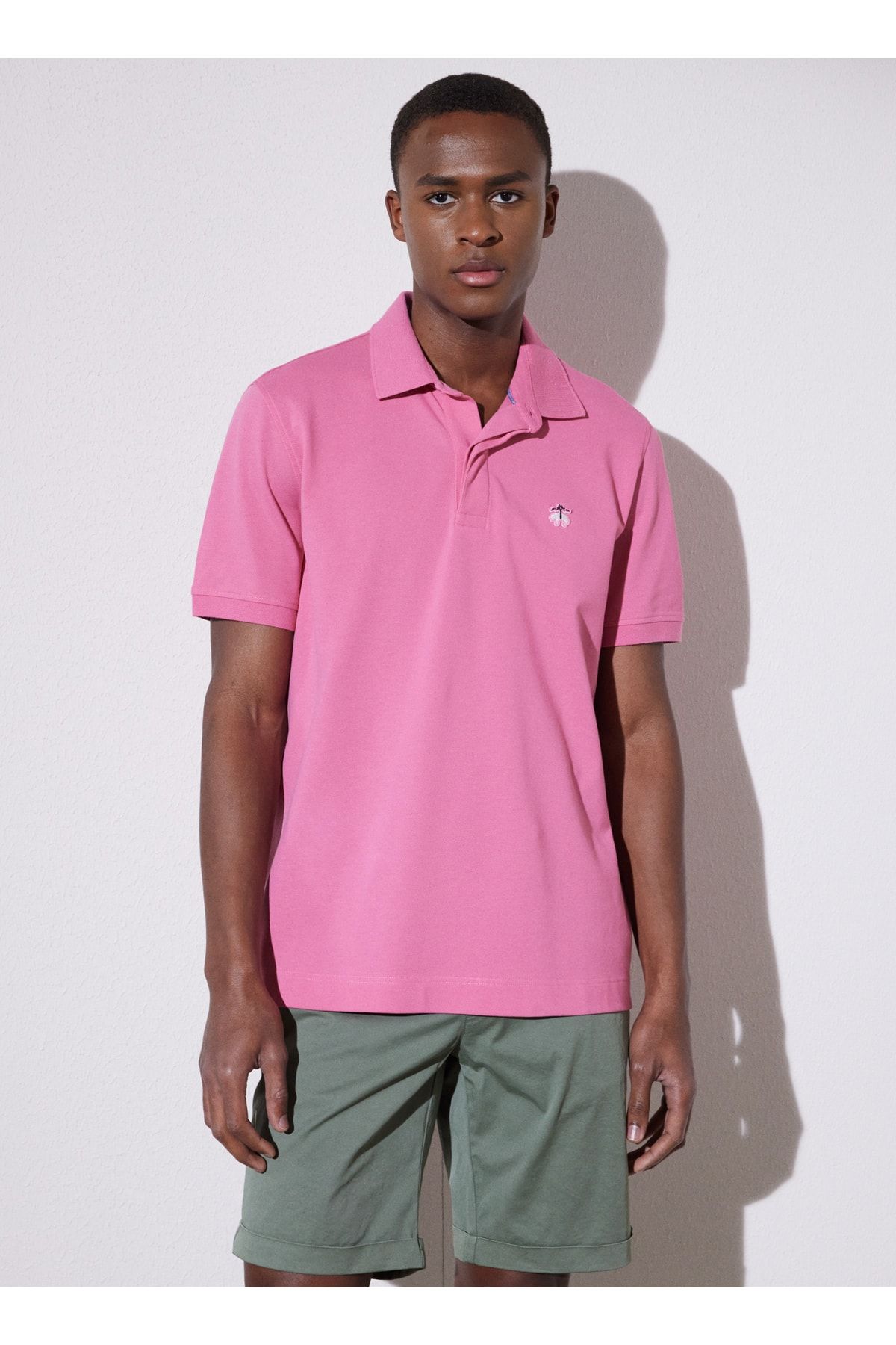 BROOKS BROTHERS Polo Yaka Pembe Erkek T-shirt Bbsp23mts019