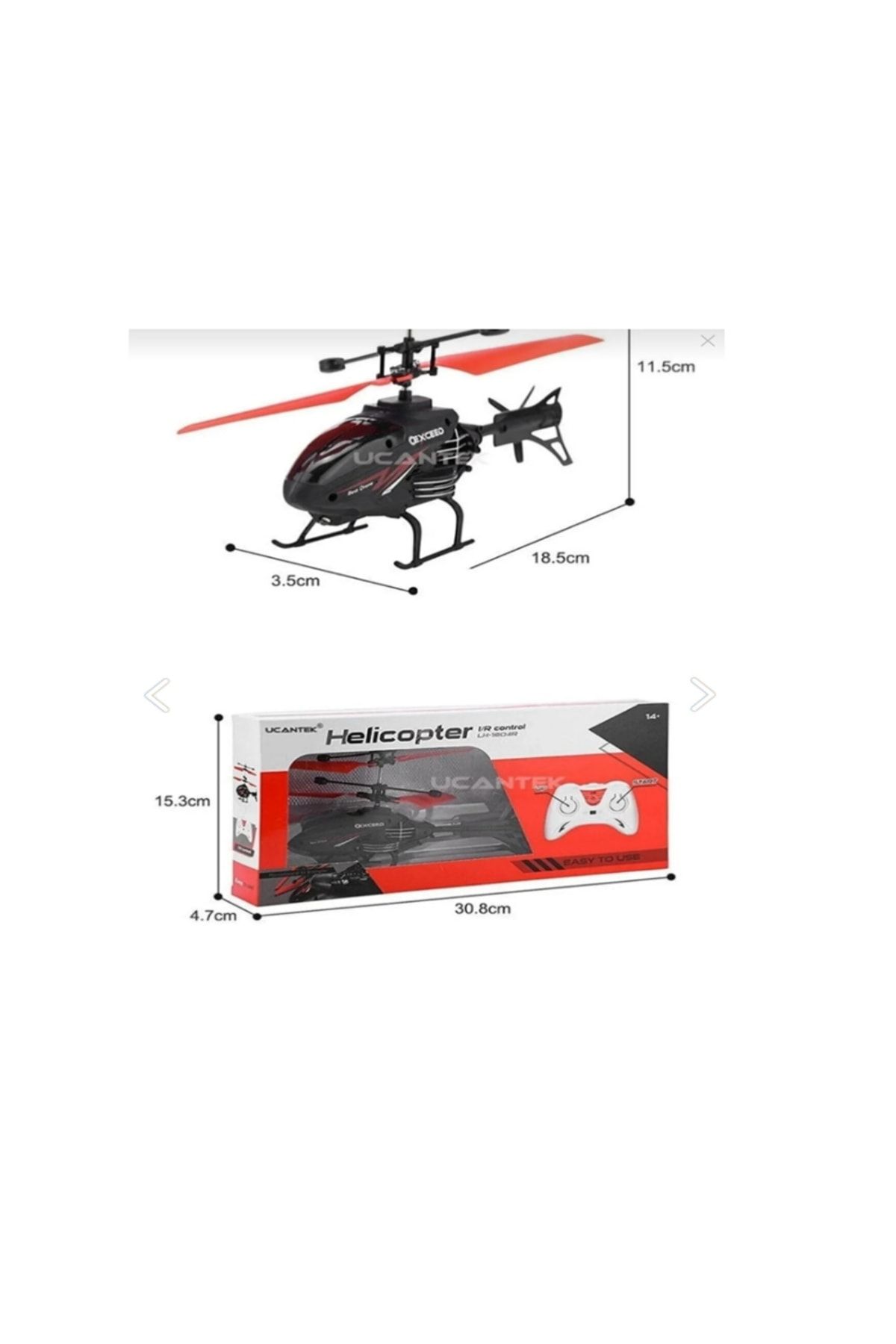 JOYFUL CHİLD Işıklı Rc Helikopter Uzaktan Kumandalı Şarjlı Helikopter Sensörlü Drone Helikop