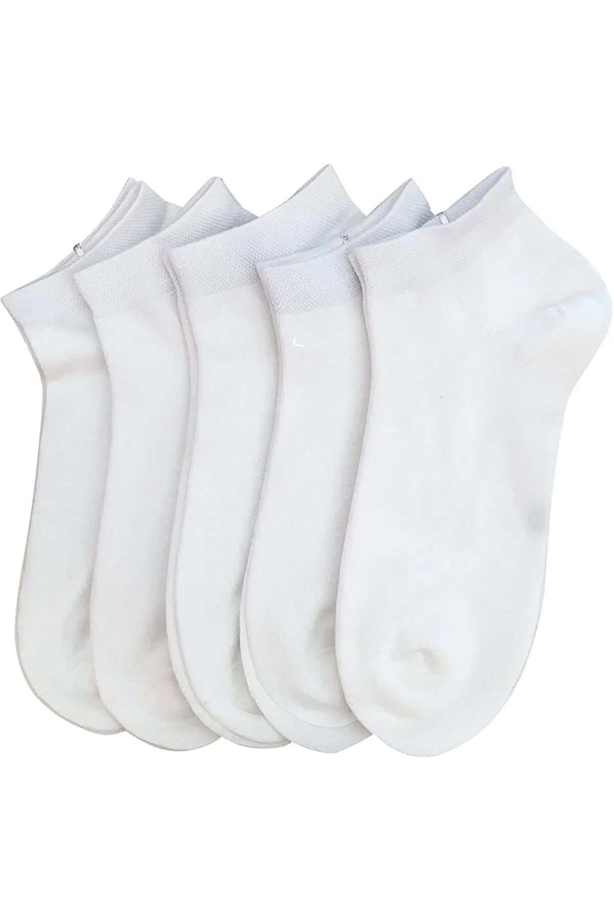 myprem socks Beyaz Pamuklu Bilek Boy Çorap 5^li