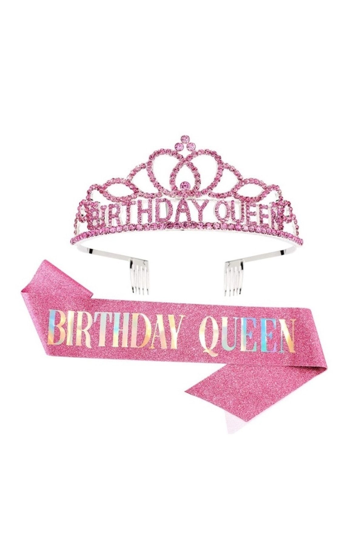 AEC Party Birthday Queen Doğum Günü Tacı Ve Kuşak Set