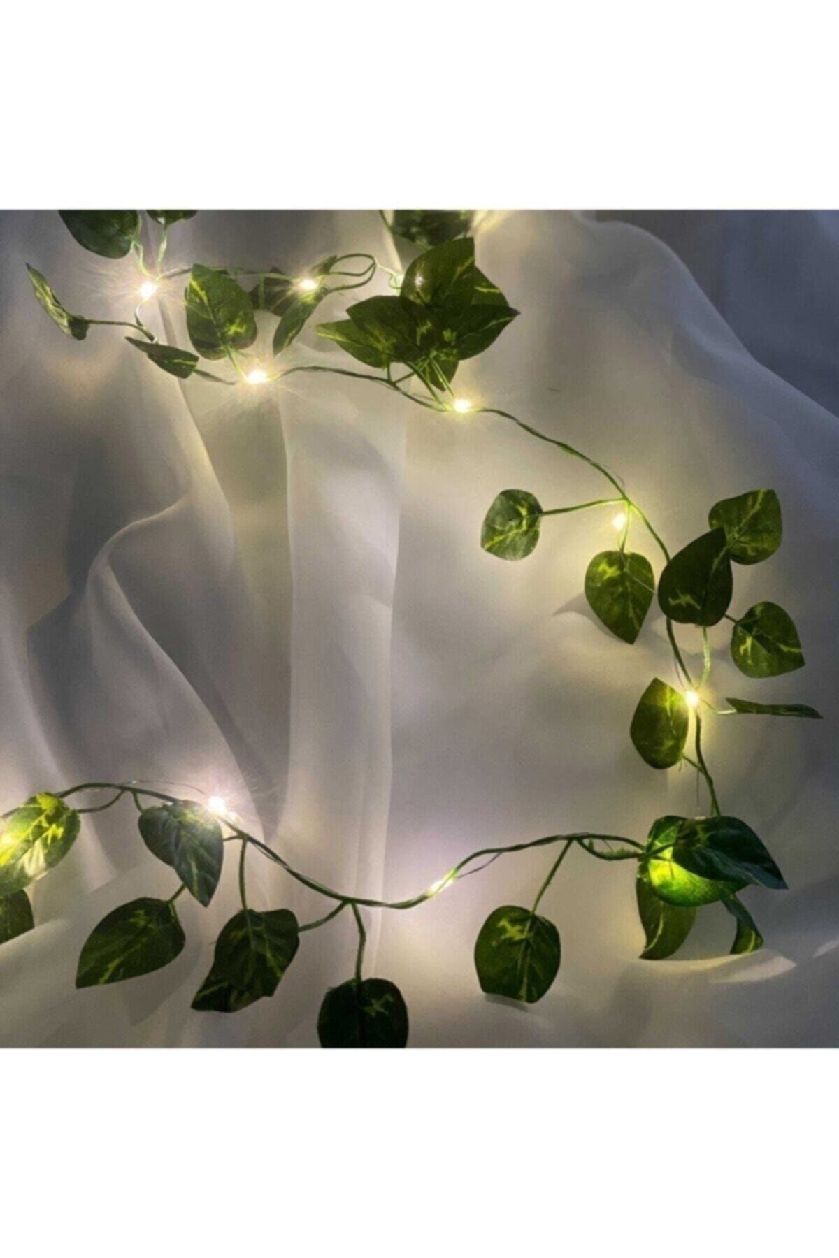 casadilegno Dekoratif Yeşil Yapraklı Yapay 230cm Sarmaşık Ve 3mt Peri Led Gün Işığı