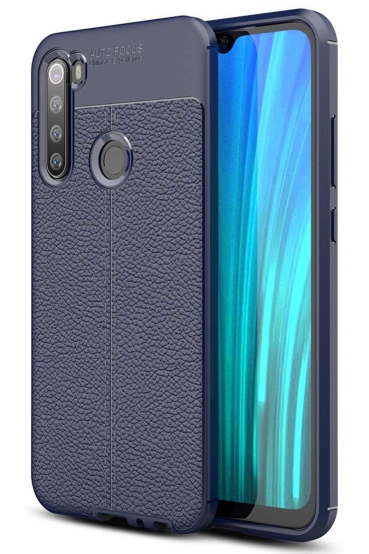 Telefon Aksesuarları Redmi Note 8 Kılıf Deri Görünüm Sert Karbon Kapak