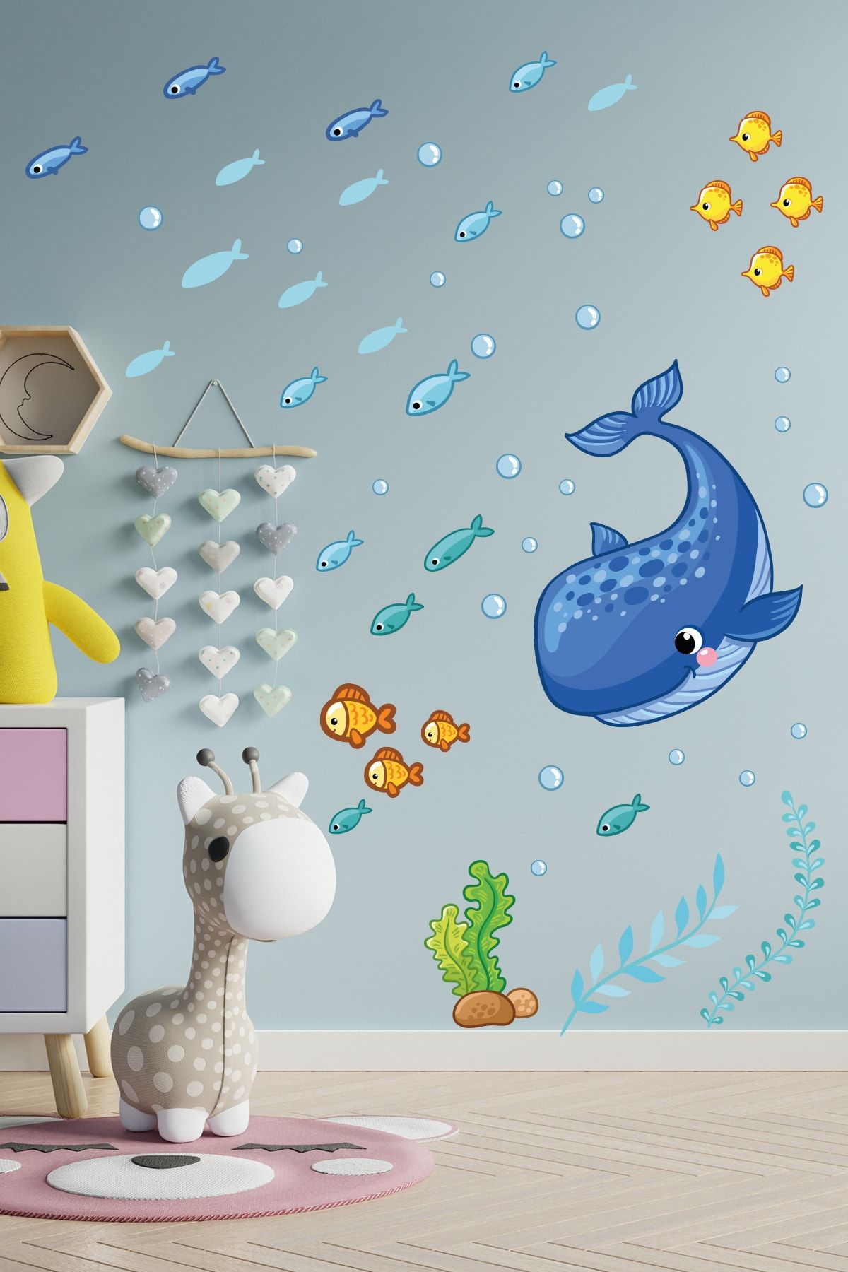Tilki Dünyası Denizdeki Canlılar Çocuk Odası Duvar Sticker