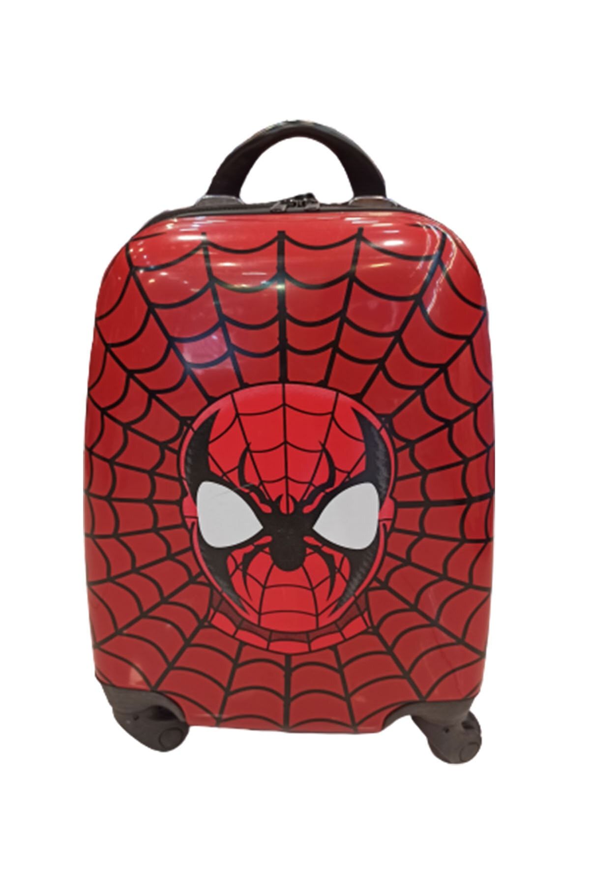 tazece Kırmızı Spiderman Baskılı Ağ Detaylı Çocuk Valizi