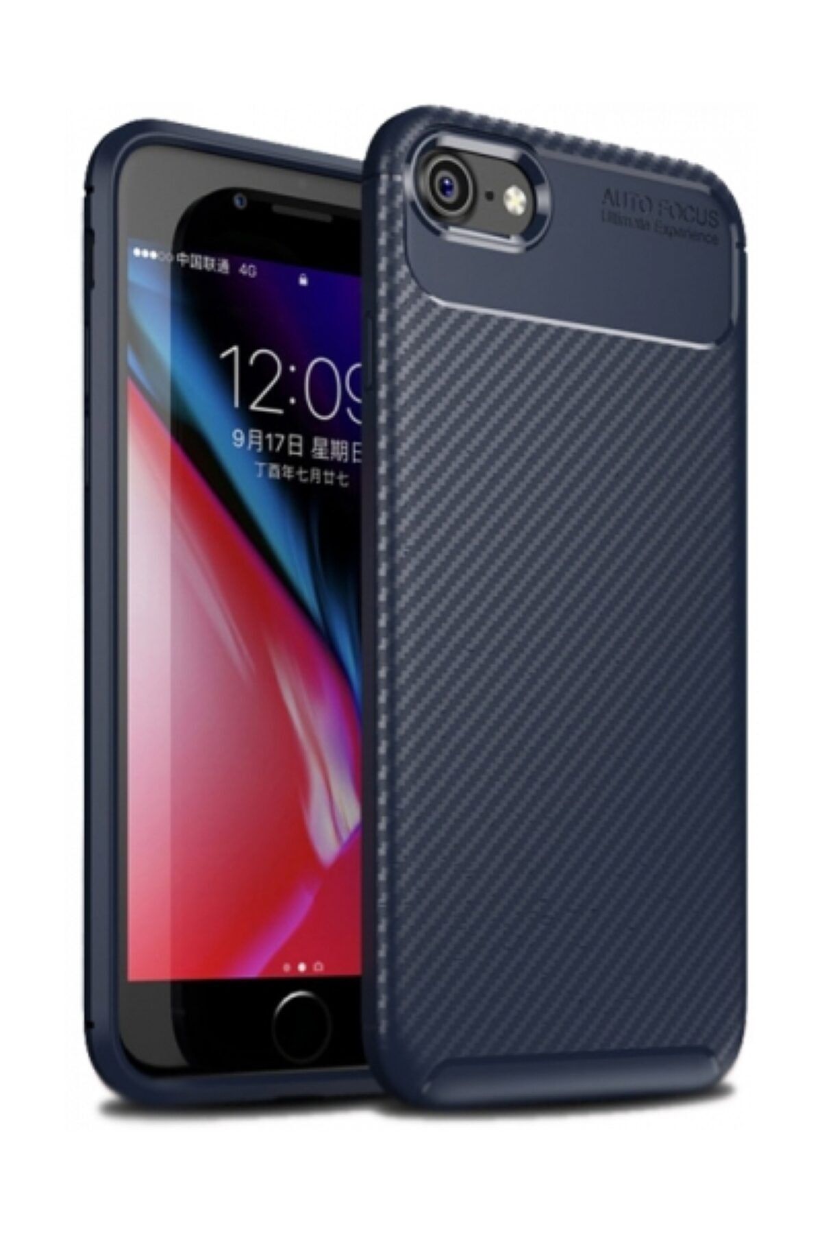 Kilifplus Apple Iphone 8 Kılıf Carbon Serisi Parmak Izi Bırakmayan Silikon - Lacivert