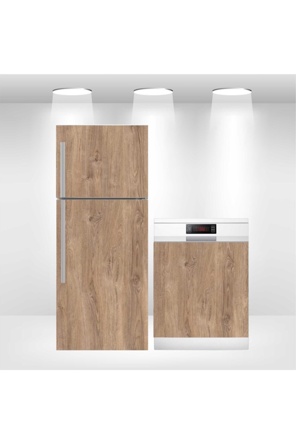 Bigaimaj Buzdolabı-bulaşık Makinesi Kapak Folyo Kaplama Ahşap Desen