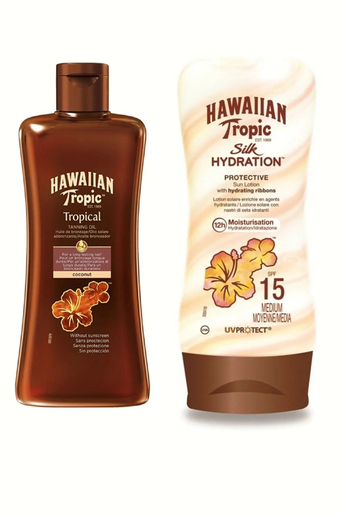 Hawaiian Tropic Hindistan Cevizi Tropikal Yoğun Bronzlaştırıcı Yağ 200ml + Silk Hydration Güneş Losyonu Spf15 180 Ml