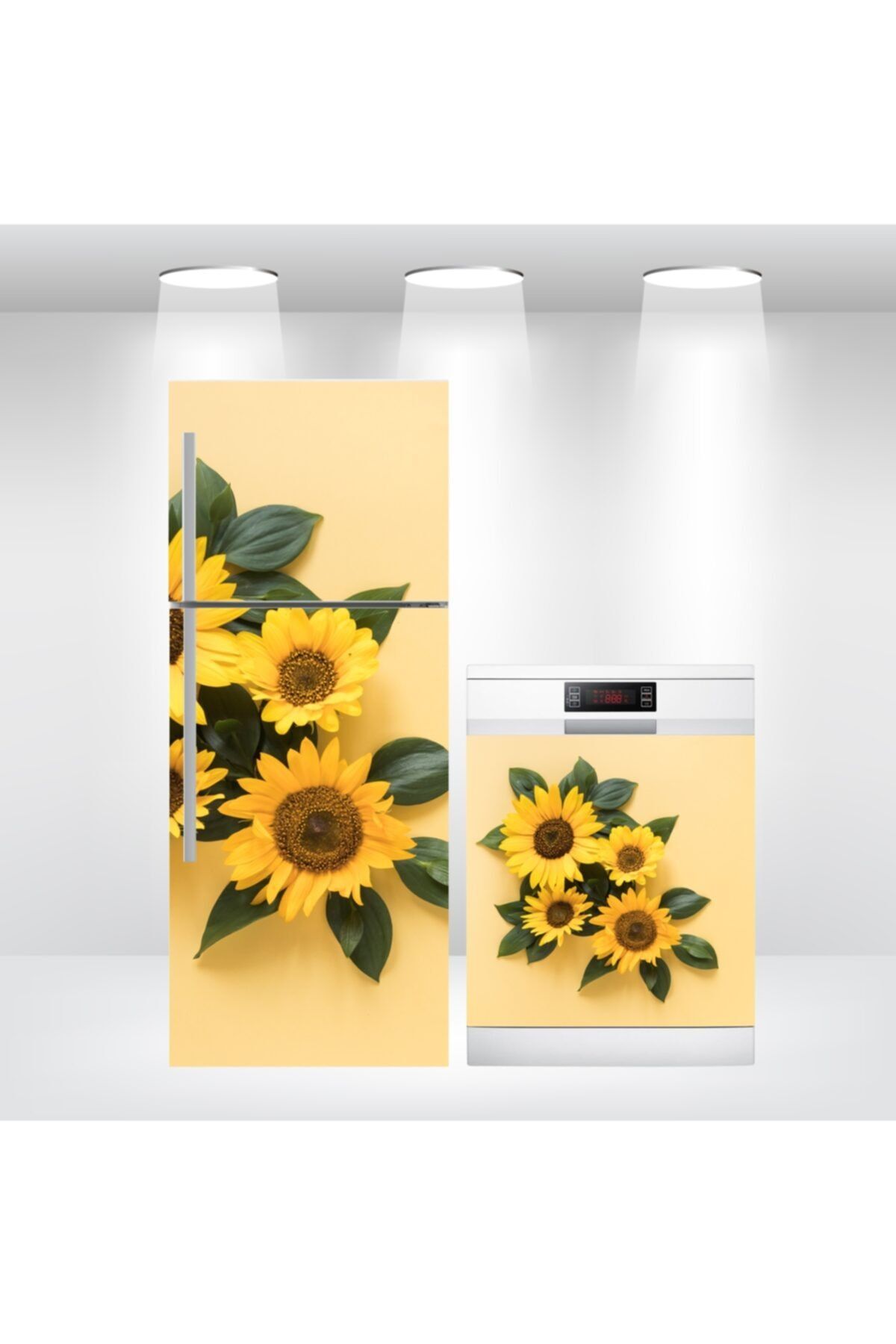 Bigaimaj Buzdolabı Ve Bulaşık Makinesi Kapak Sticker Ayçiçeği