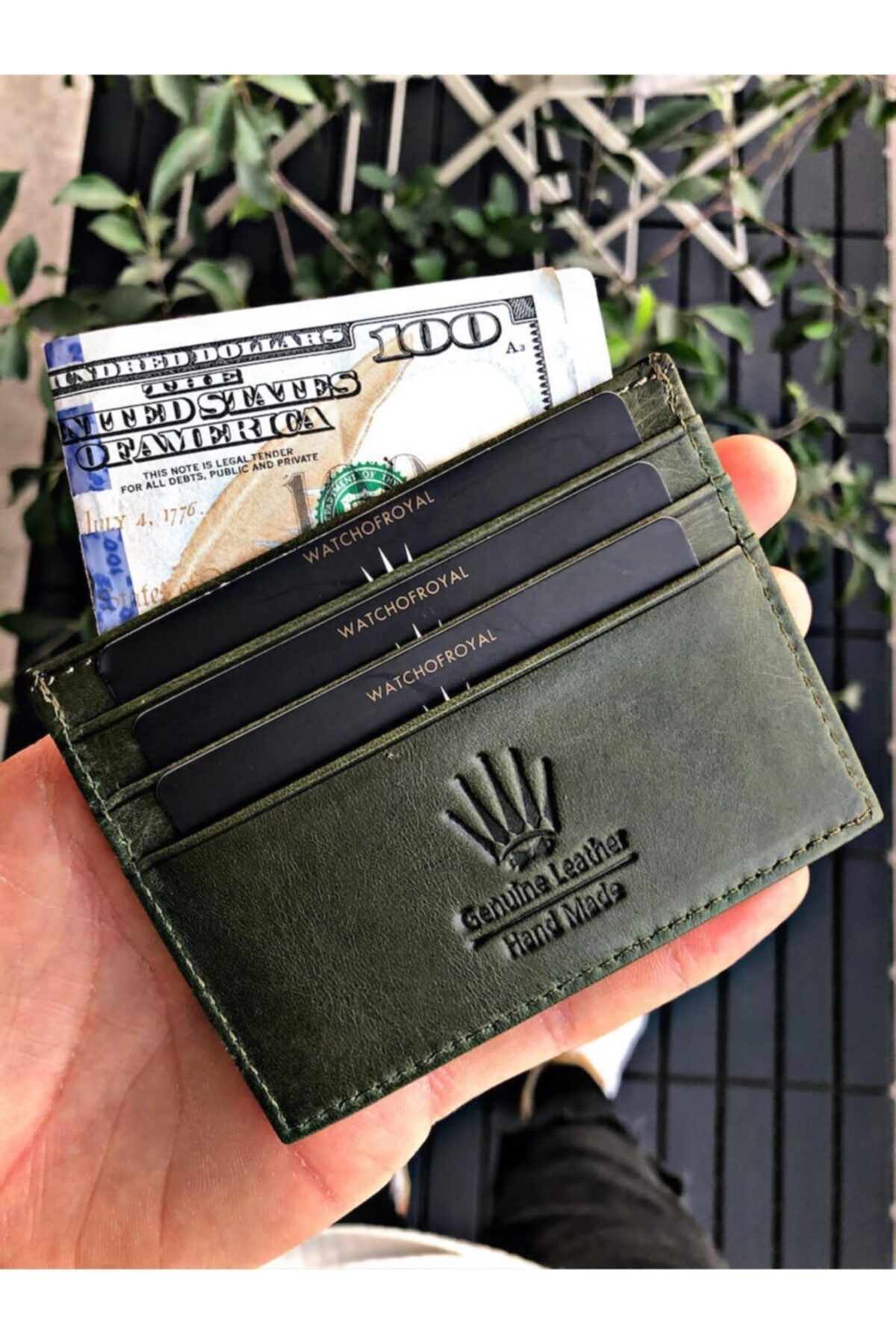WATCHOFROYAL Unisex Yeşil Card Holder Crazy Kartlık
