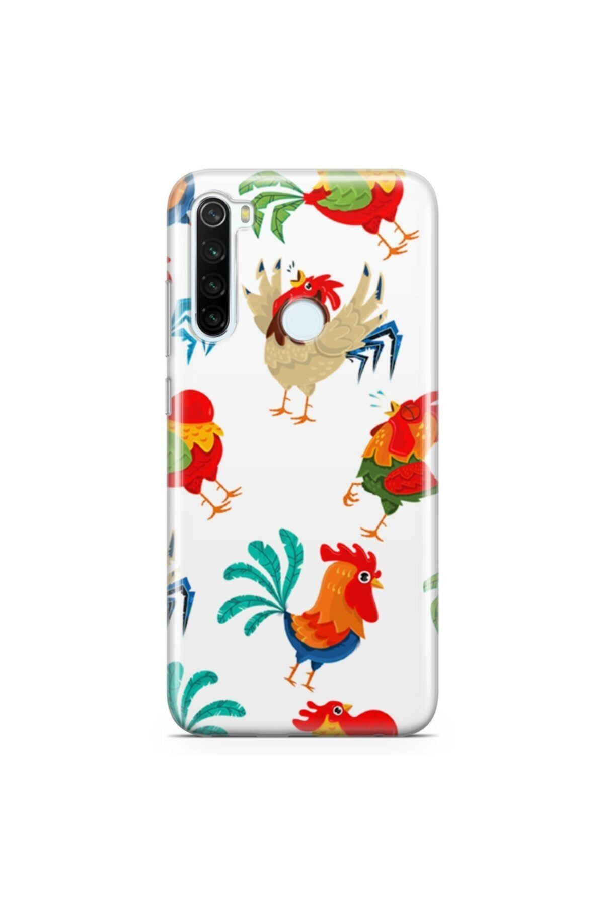 Zipax Xiaomi Redmi Note 8 Kılıf Horoz Desenli Baskılı Silikon Kilif