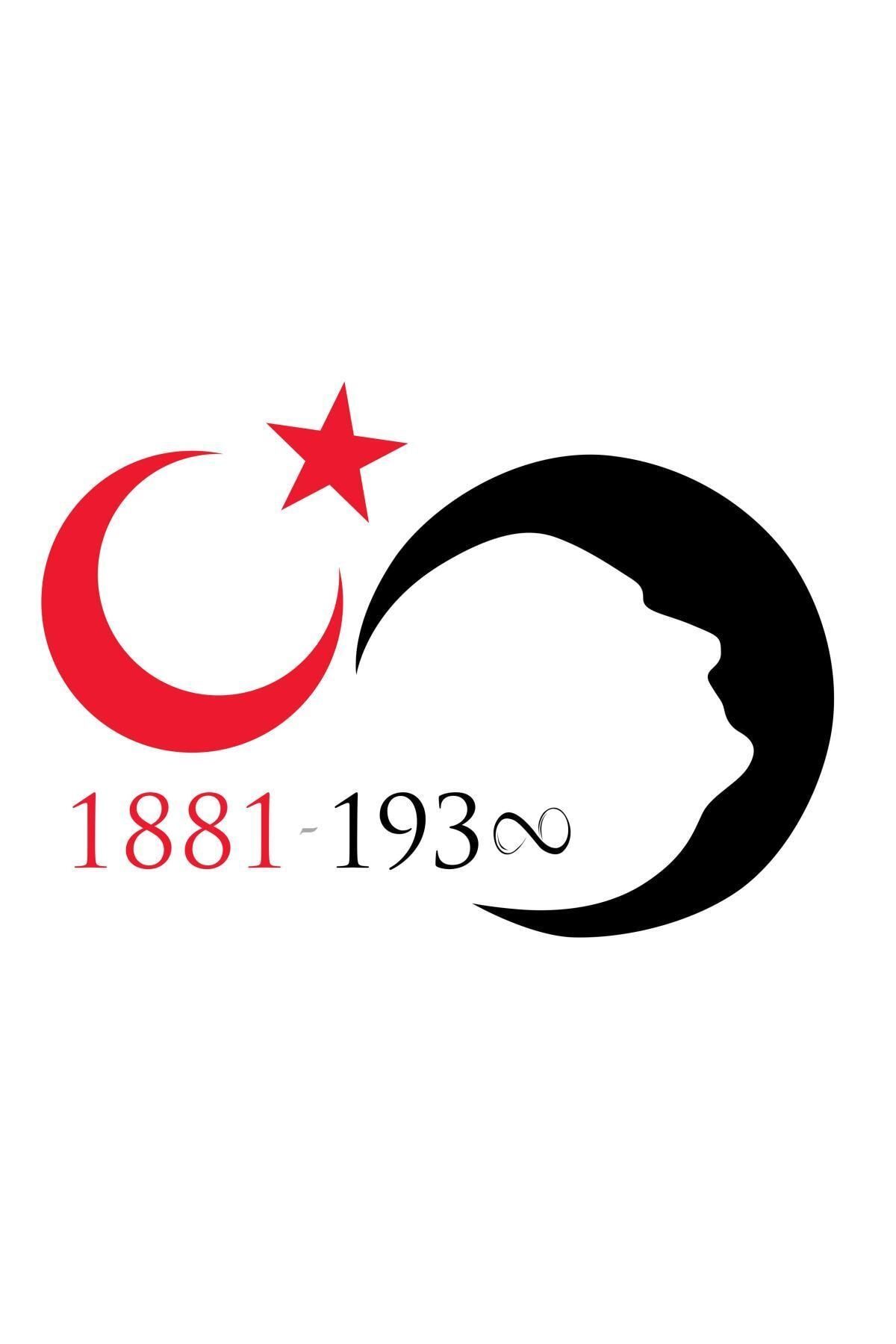 Ay Yıldız Türk Bayrağı Başbuğtürkiye Atatürk Silüet Sticker 00628 20x14 Cm_0