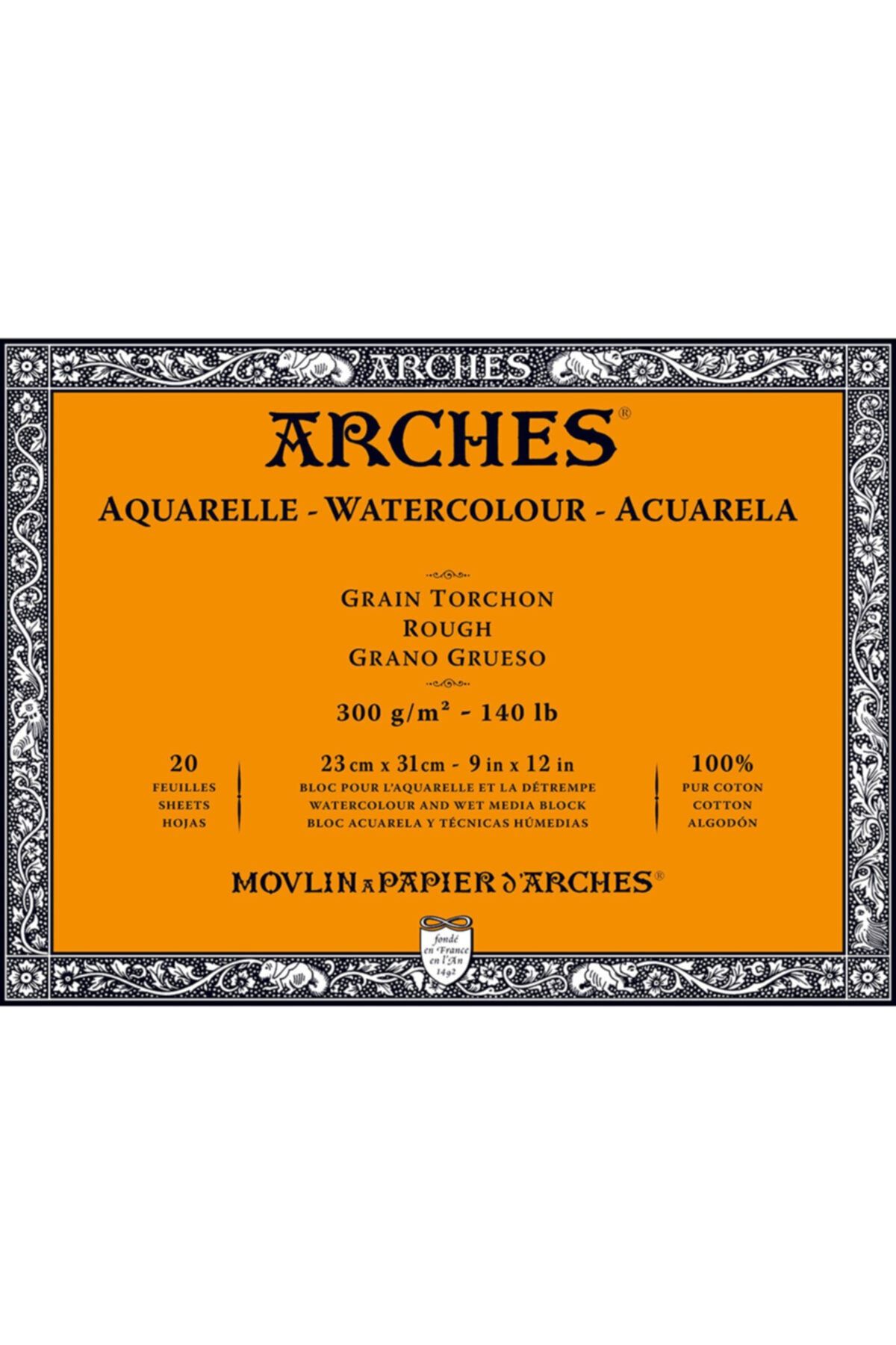 Arches Suluboya Defteri Blok Rough - Kalın Doku 300 Gr. 23x31 Cm. 20 Yaprak
