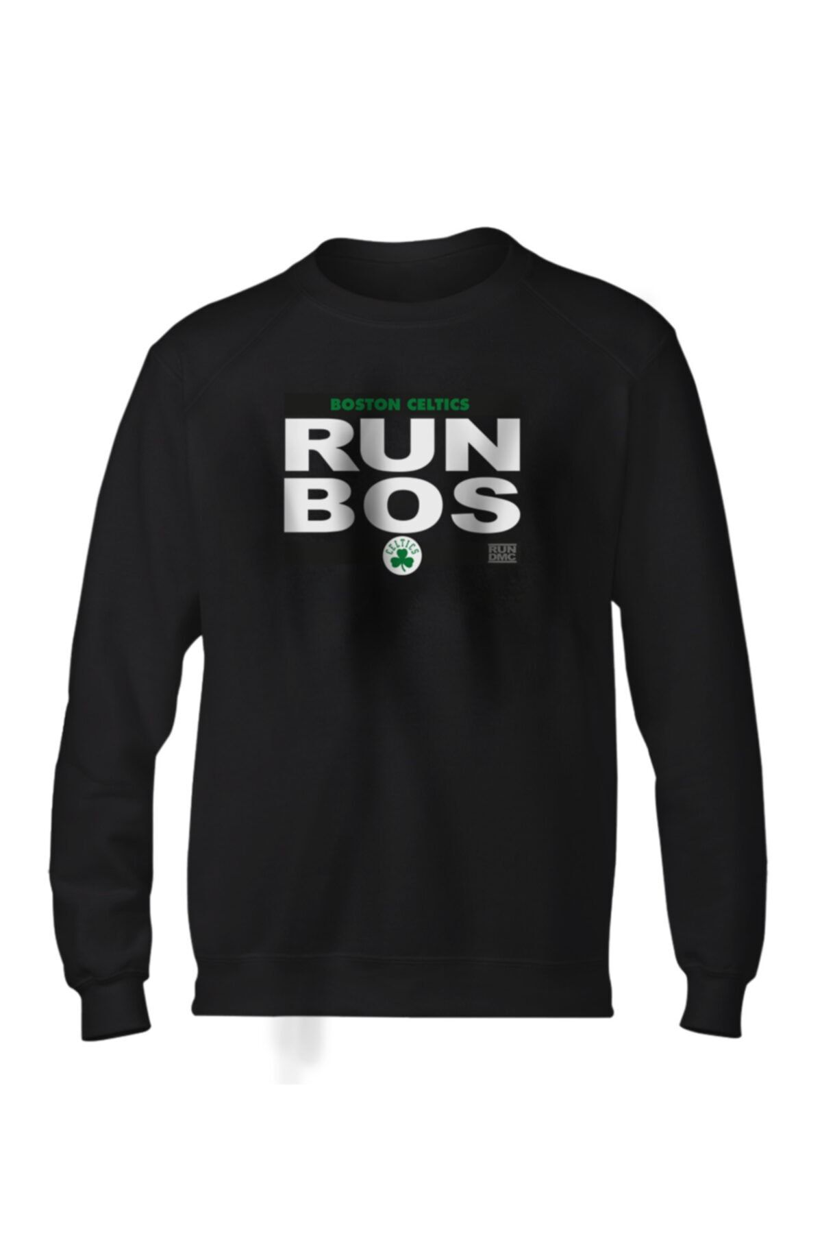 Fanatico Unisex Siyah Boston Celtics Run Bos Basic Sweatshirt