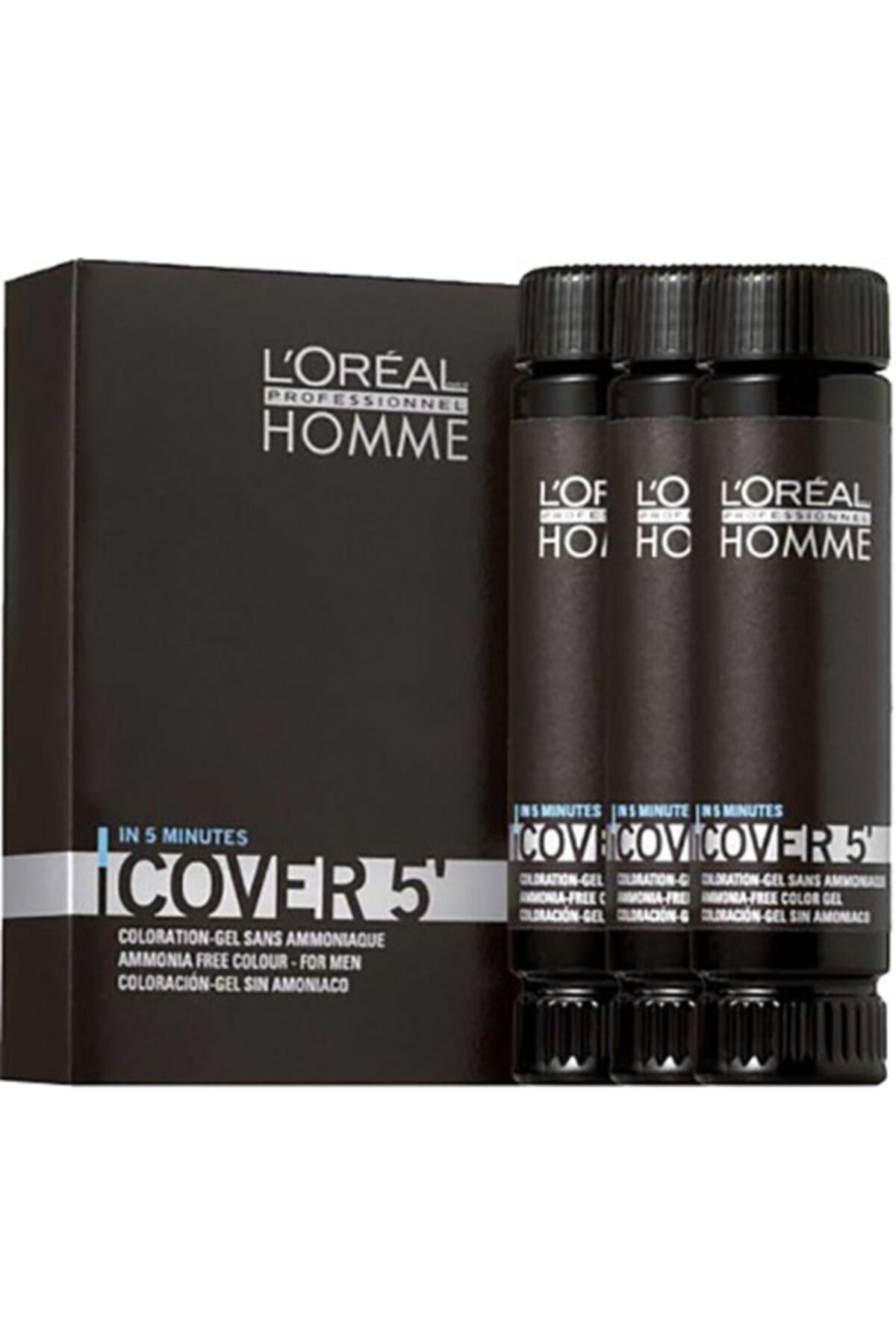 L'oreal Professionnel Loreal Homme Cover 5 No:5 Açık Kahverengi 3x50 Ml Beyaz Kapatıcı Jel Erkek Saç Boyası