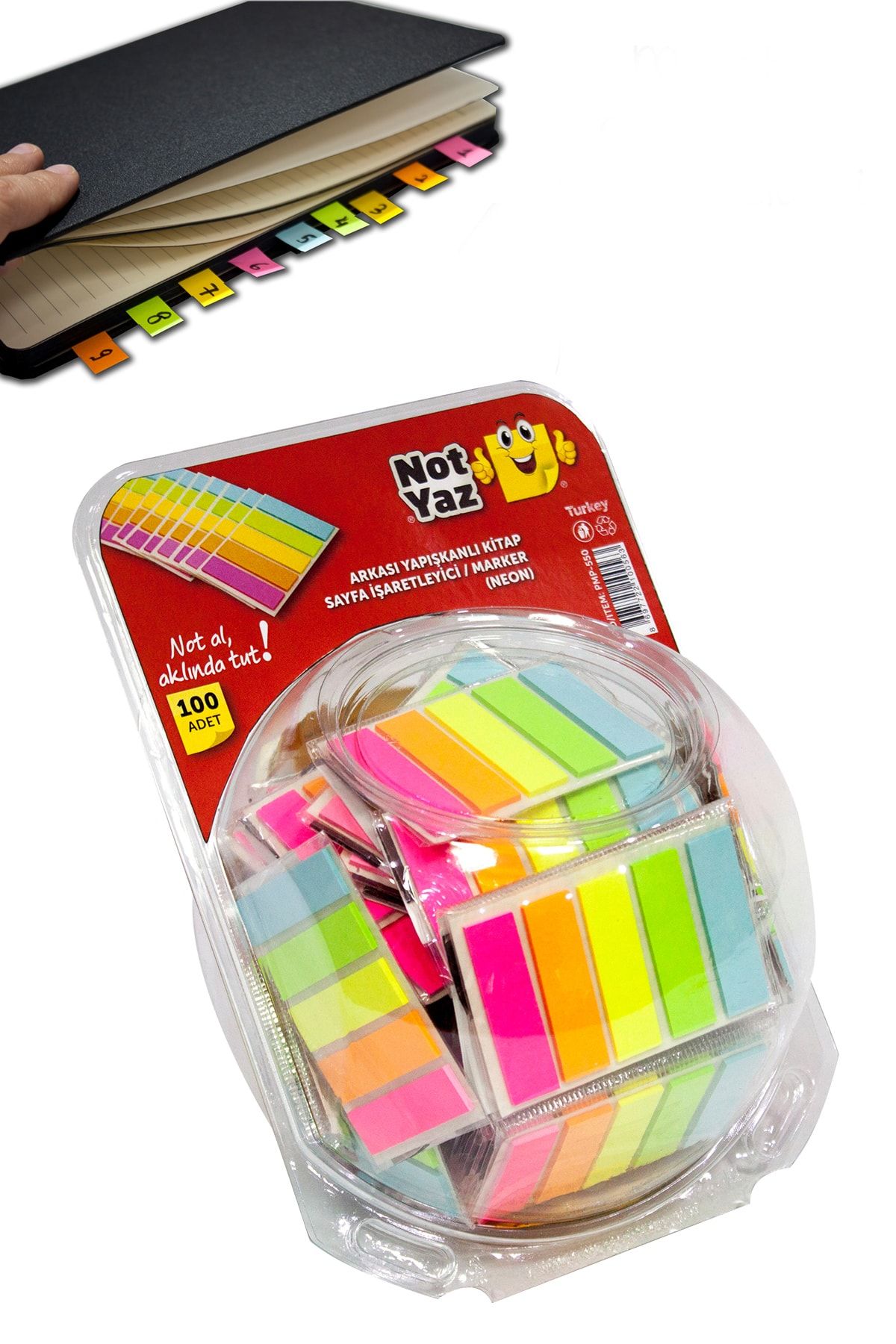 Paste Notes Neon Renk Sayfa Işaretleyici&yapışkanlı Not Kağıdı 100'lü